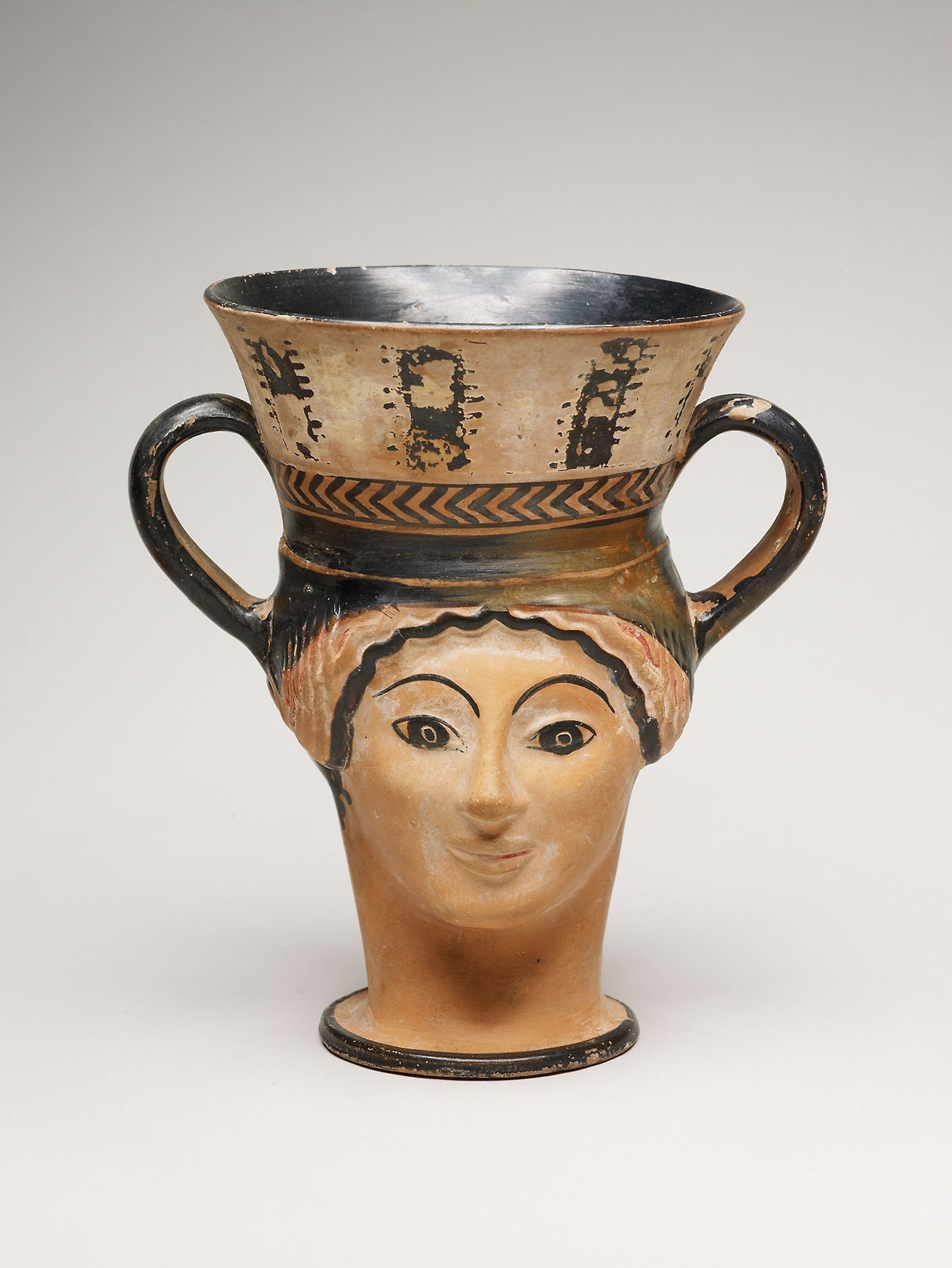 Kantharos (Wine Cup) in the Shape of a Female Head -  Greek; Athens,  Poster Print Wall Art