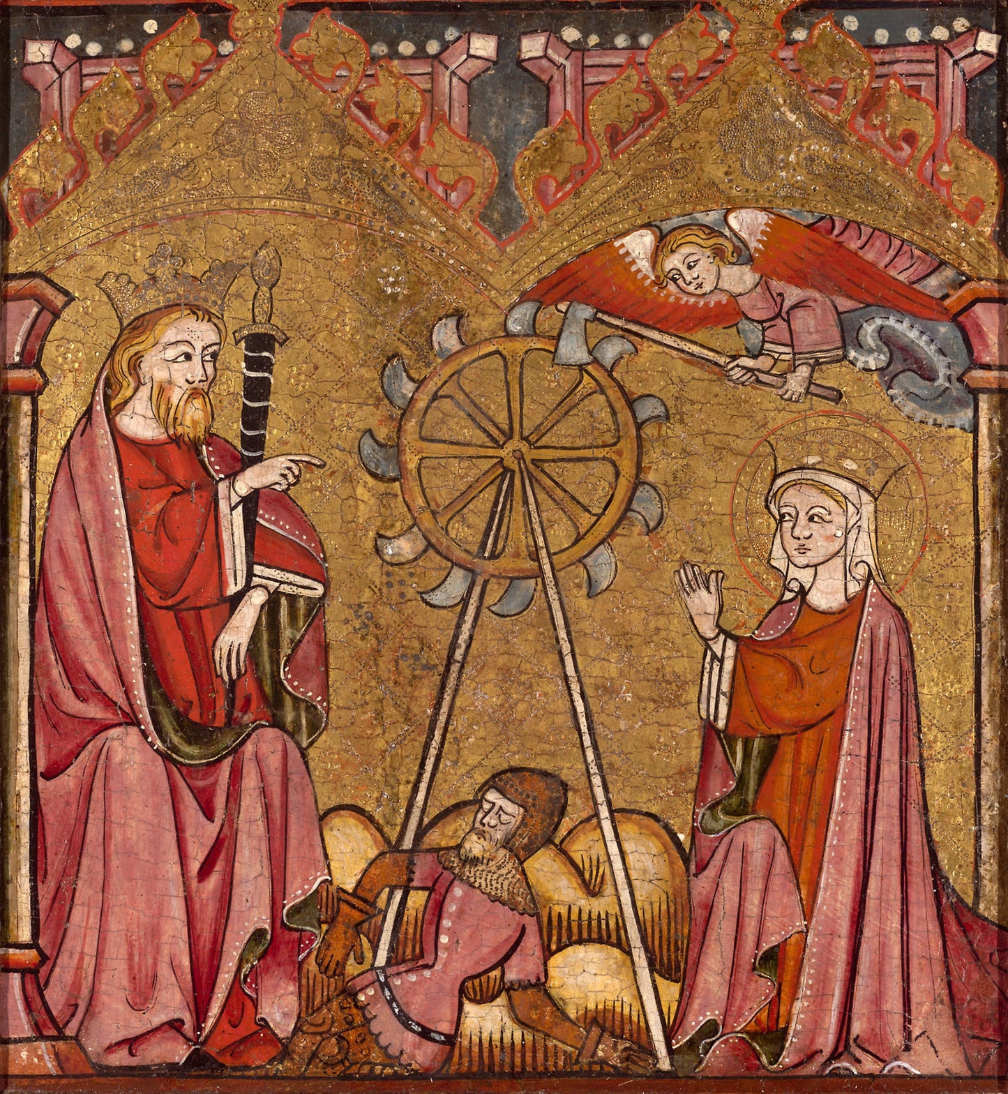 Saint Catherine Delivered from the Wheel -  Northern Spanish,  Poster Print Wall Art