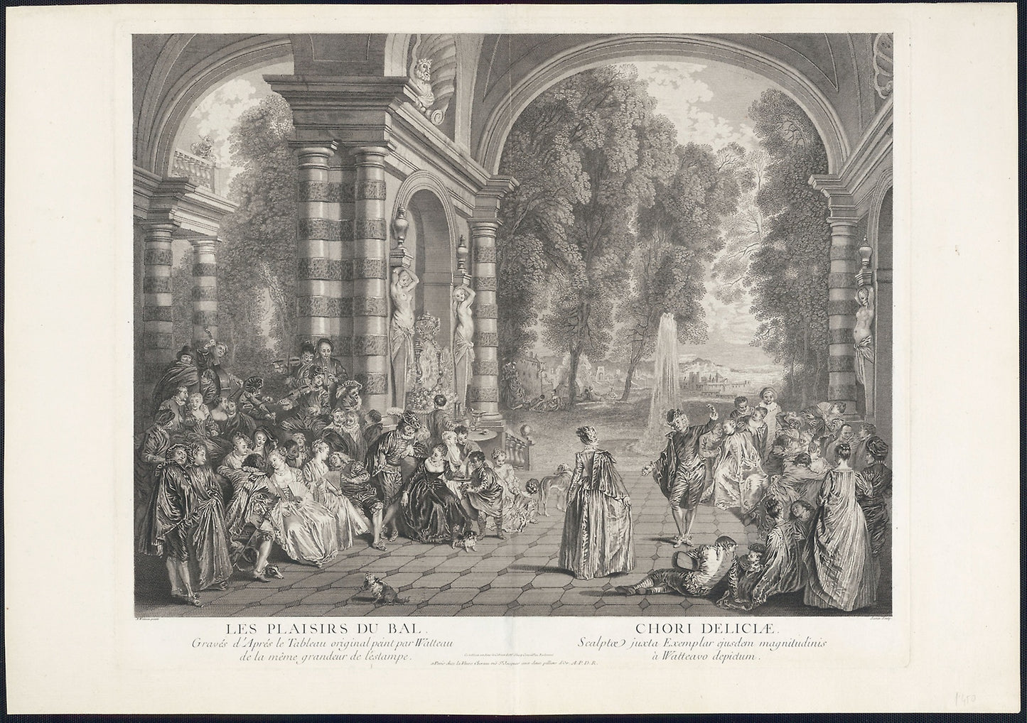 The Pleasures of the Ball -  Jean-Baptiste Gérard Scotin (French, 1698-1745),  Poster Print Wall Art