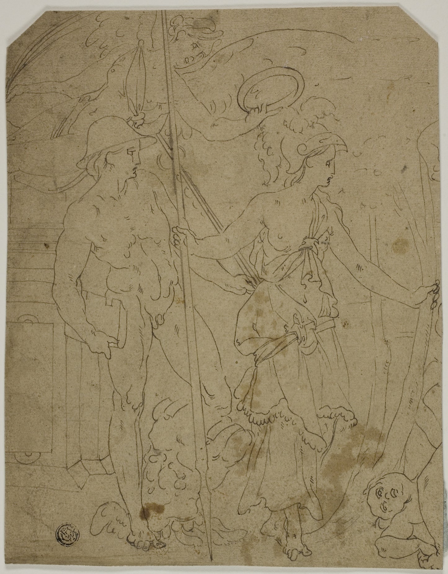 Scene with Mercury and Minerva -  School of Fontainebleau,  Poster Print Wall Art
