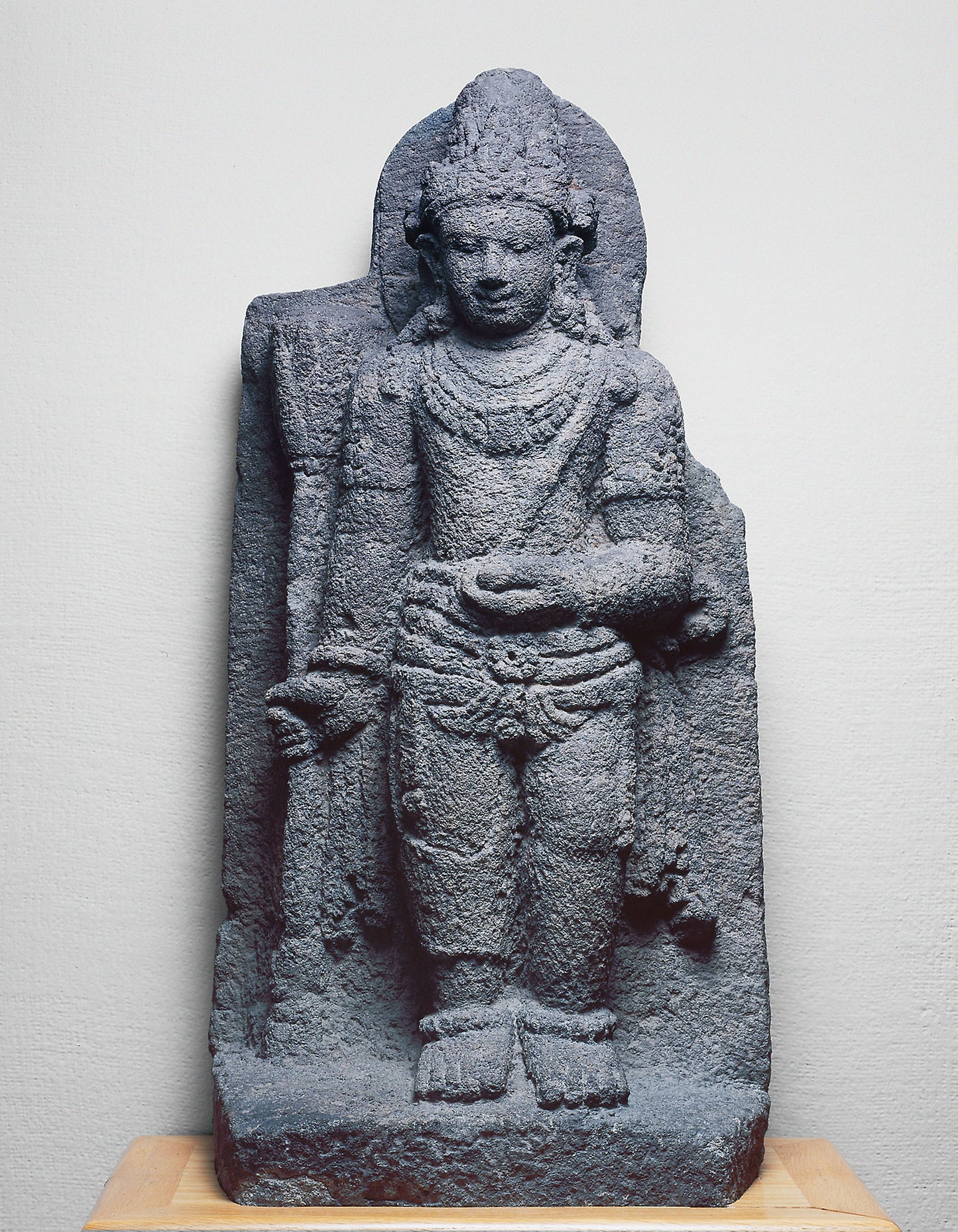 Bodhisattva Manjushri Holding a Blue Lotus (Utpala) -  Indonesia, Central Java,  Poster Print Wall Art