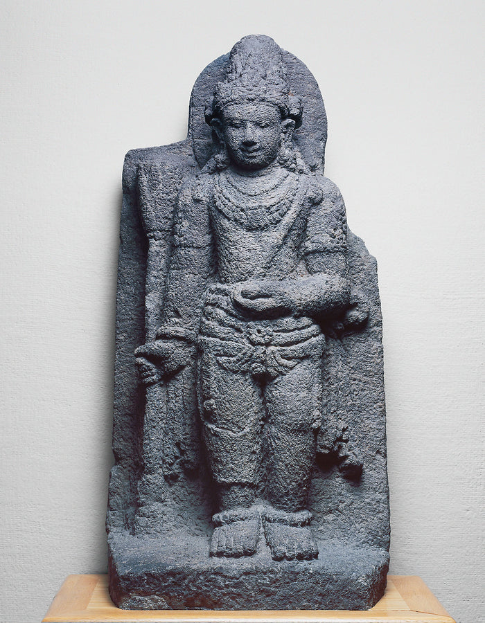 Bodhisattva Manjushri Holding a Blue Lotus (Utpala): Indonesia, Central Java,16x12