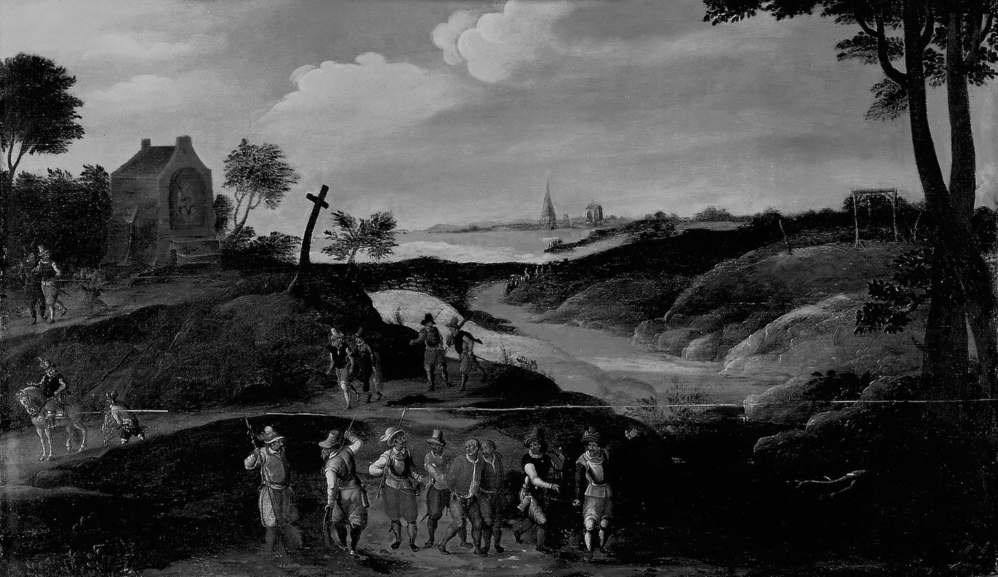 Landscape with Figures -  Joos de Momper the Younger, attributed to,  Poster Print Wall Art