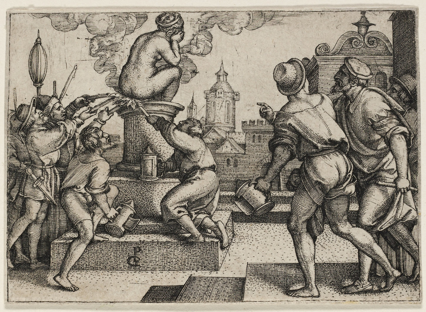The Courtesan Punished, from The Story of the Magician Virgil -  Georg Pencz,  Poster Print Wall Art