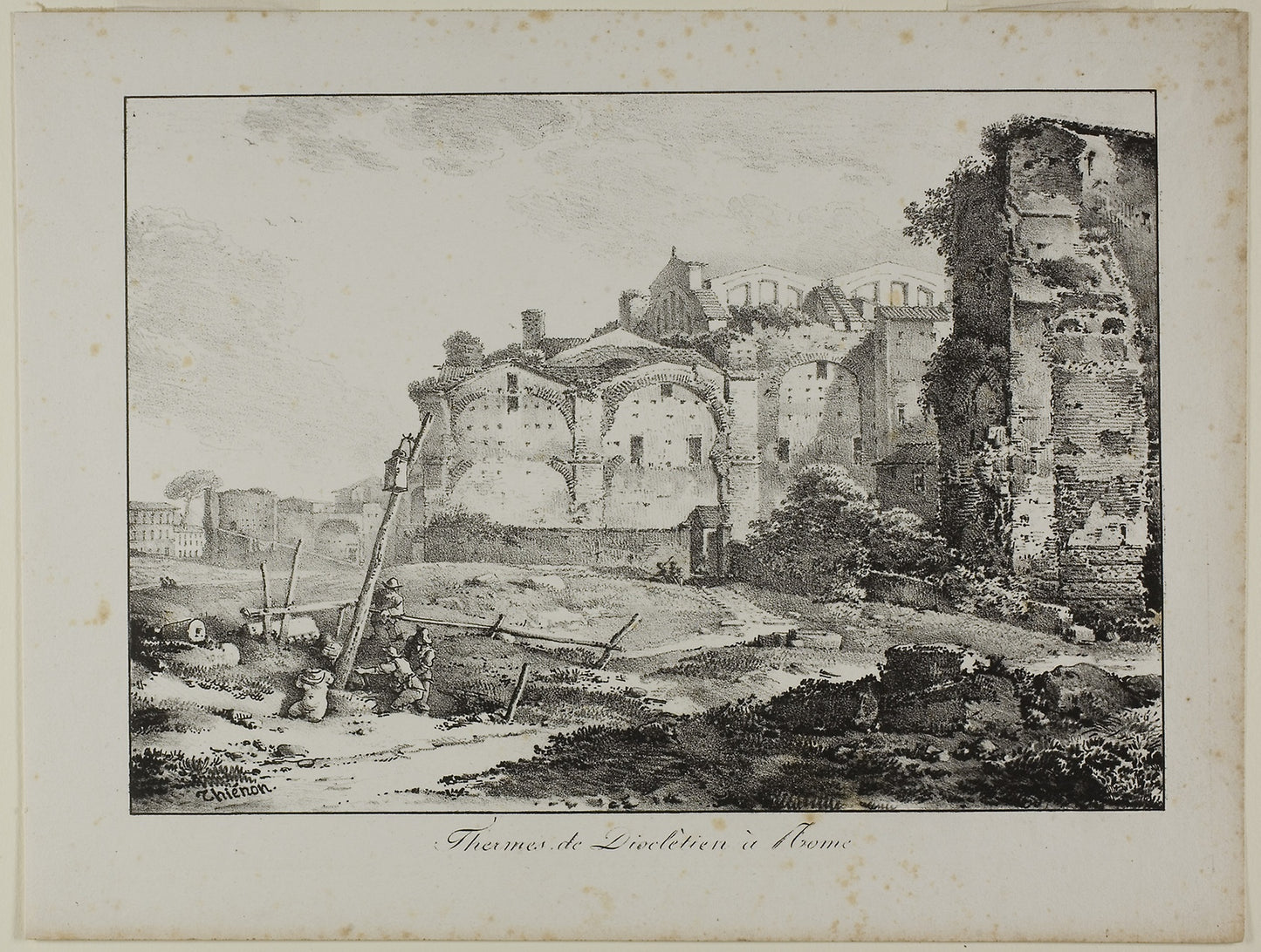 Baths of Diocletian, Rome -  Claude Thiénon (French, 1772-1846),  Poster Print Wall Art