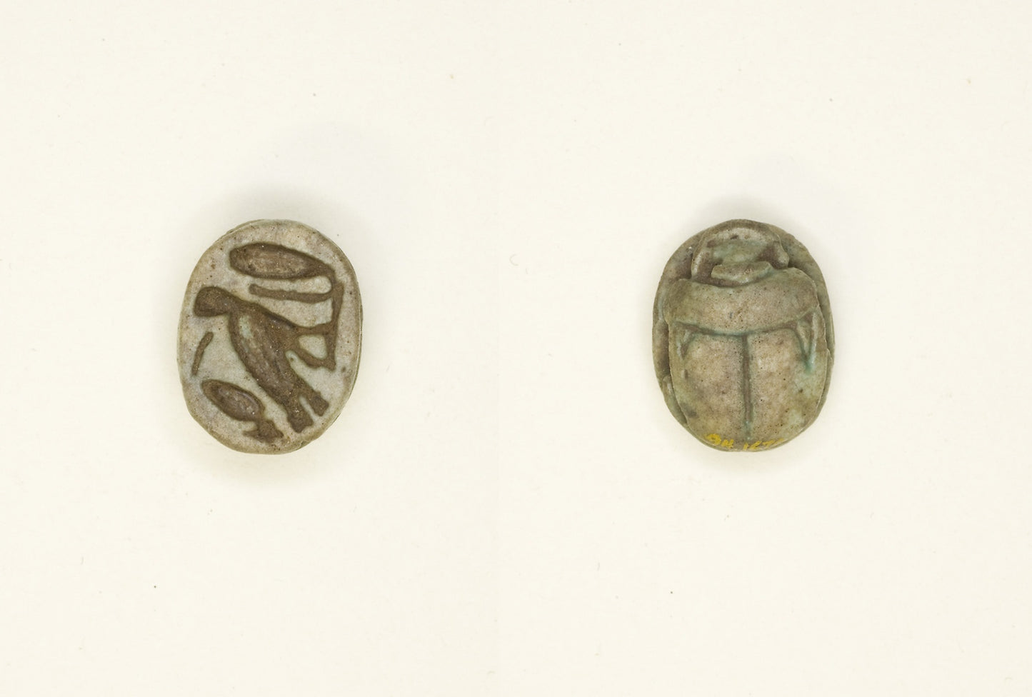Scarab -  Cobra, m-owl, and sign (“sDm” ?) -  Egyptian,  Poster Print Wall Art