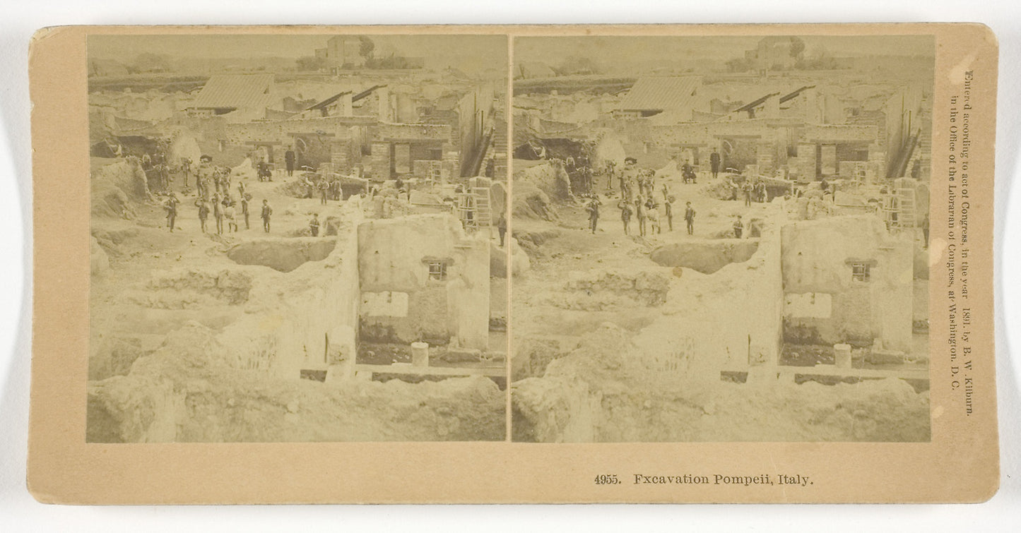 Excavation Pompeii, Italy -  B. W. Kilburn,  Poster Print Wall Art