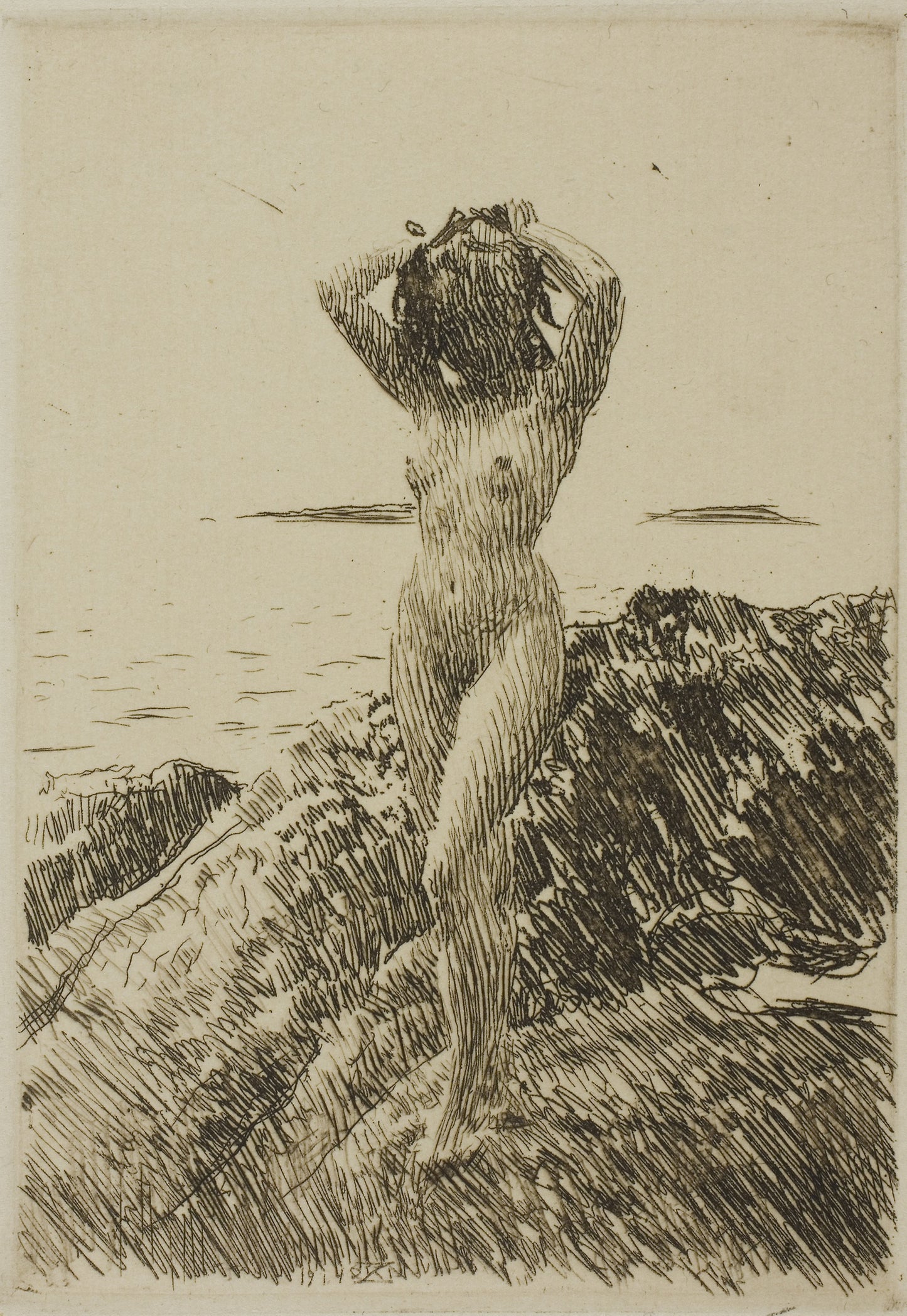 Hårtång (Seaweed-wreath) -  Anders Zorn,  Poster Print Wall Art