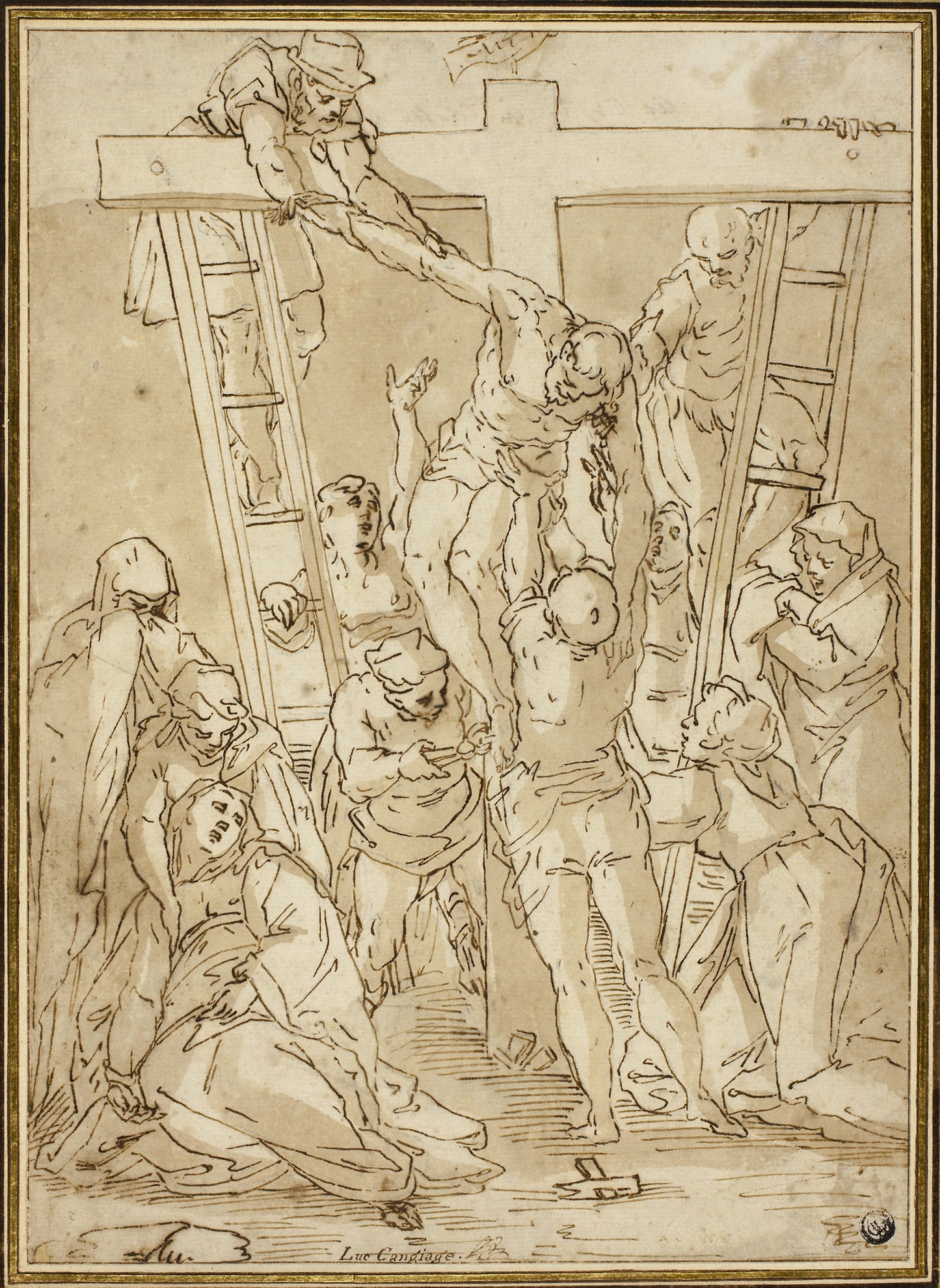 Deposition -  Attributed to Luca Cambiaso,  Poster Print Wall Art
