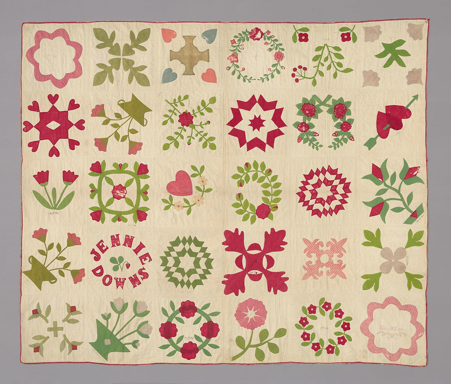 Bedcover (Bride's Album Quilt) -  Fanny (née Hicks) Lovejoy (1856/57-?),  Poster Print Wall Art