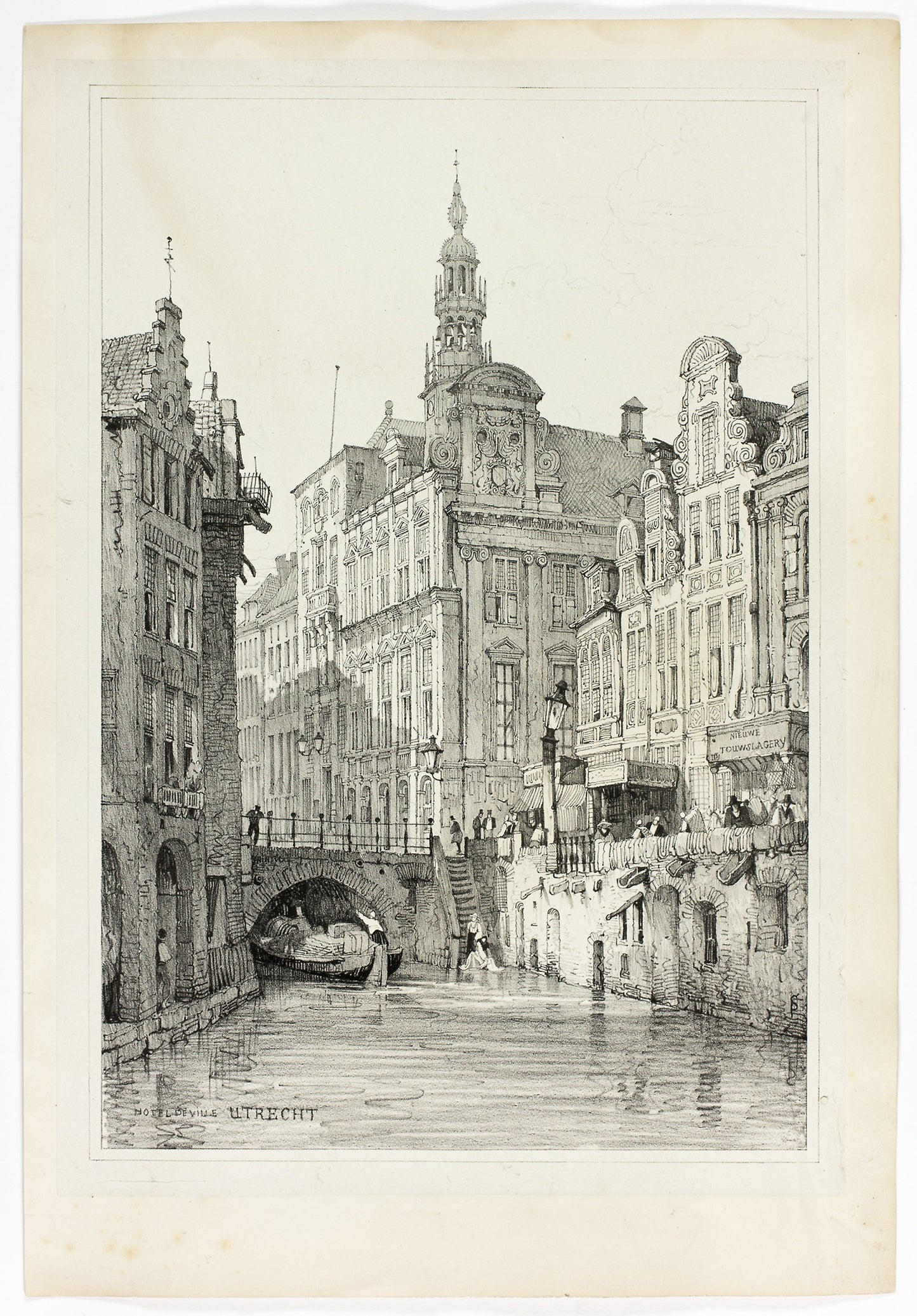 Hotel de Ville, Utrecht -  Samuel Prout (English, 1783-1852),  Poster Print Wall Art