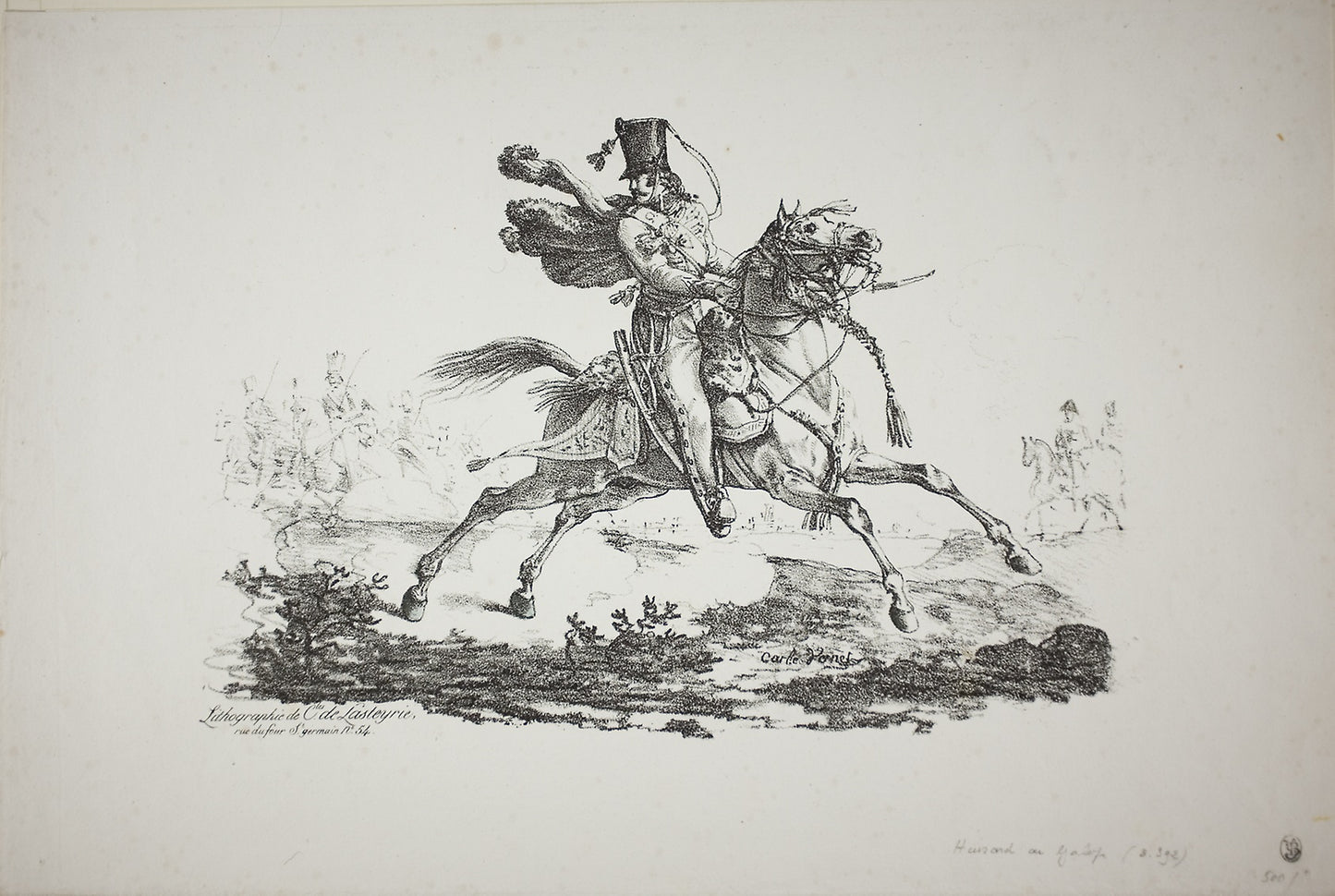 Hussard Galloping -  Carle Vernet (French, 1758-1836),  Poster Print Wall Art
