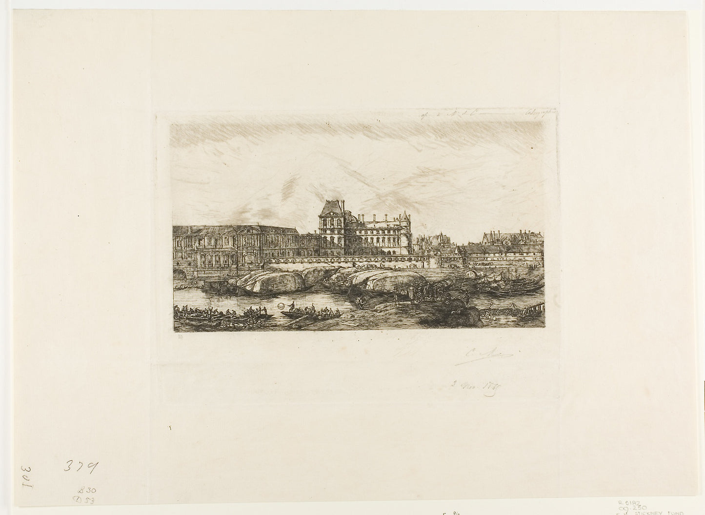 The Old Louvre, Paris, 1651 -  Charles Meryon (French, 1821-1868),  Poster Print Wall Art