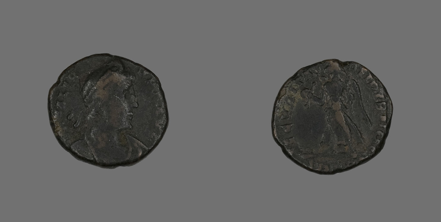 Coin Portraying Emperor Valens -  Roman,  Poster Print Wall Art