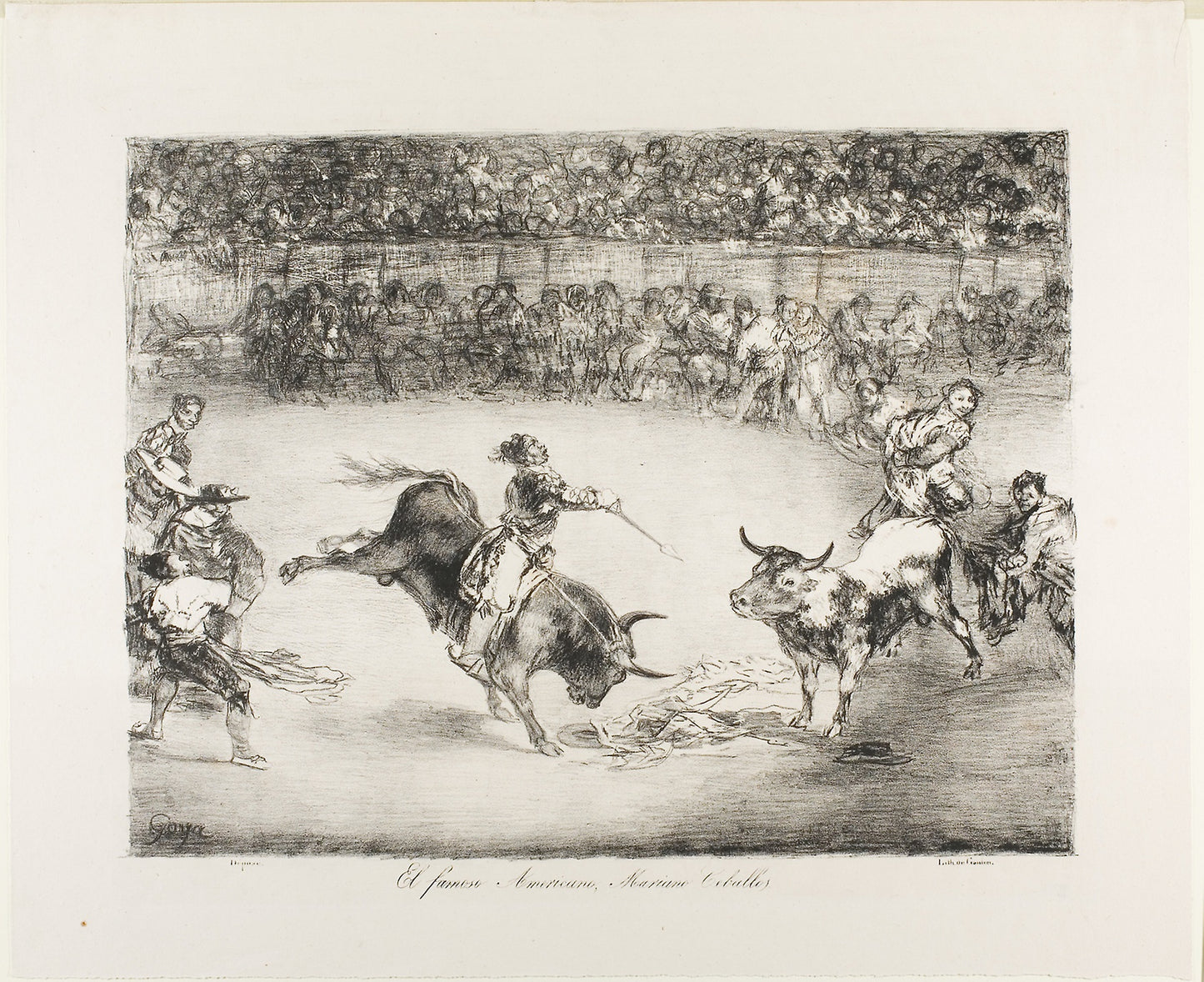 The Famous American, Mariano Ceballos, from The Bulls of Bordeaux -  Francisco José de Goya y Lucientes,  Poster Print Wall Art
