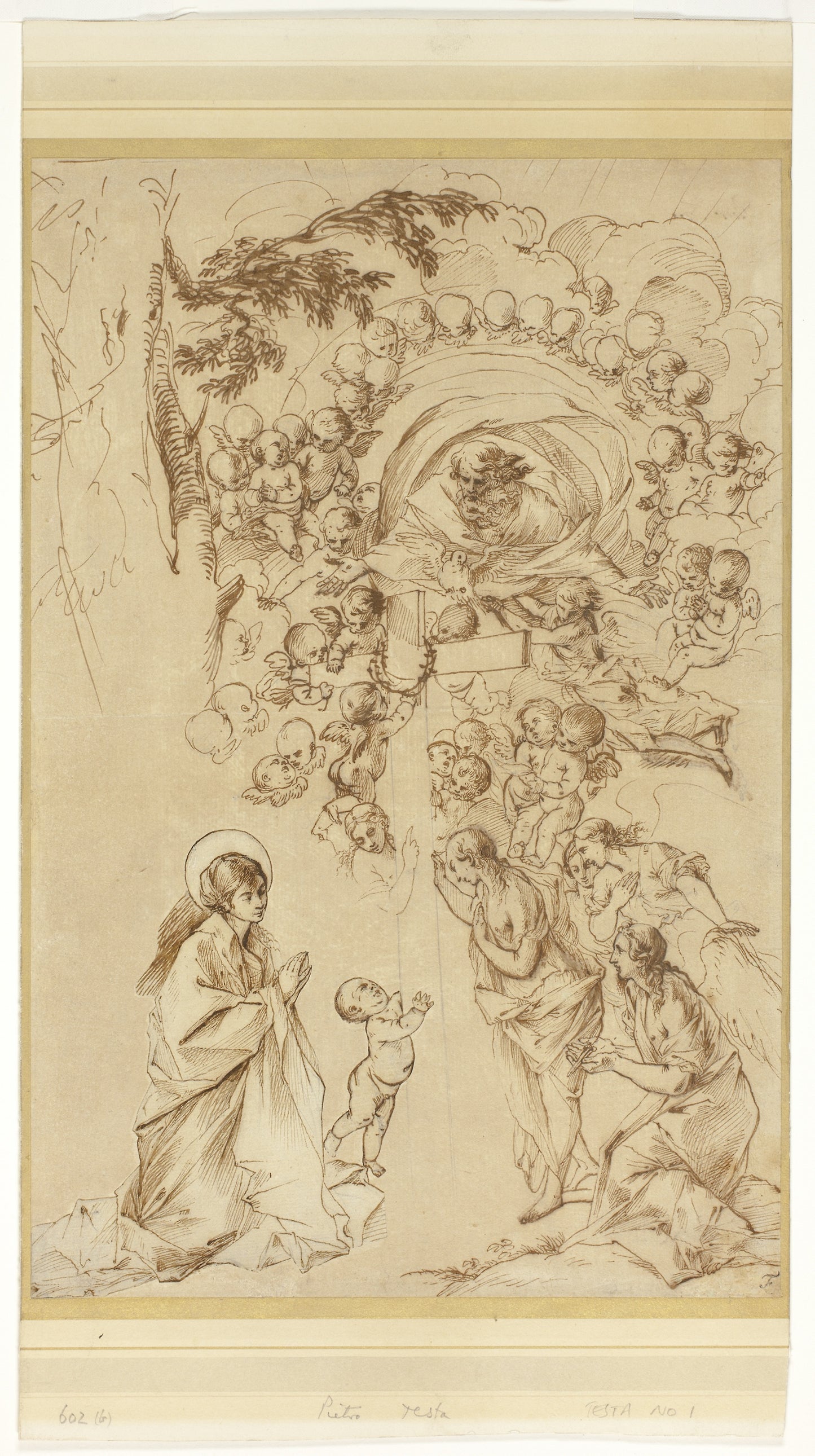 Study for 'The Dream of Saint Joseph' -  Pietro Testa,  Poster Print Wall Art