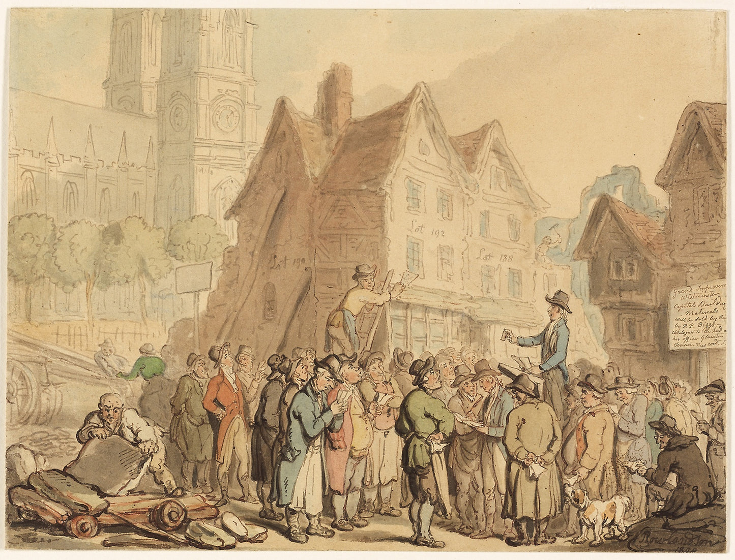 Demolition of Old Houses to the North of Westminster Abbey -  Thomas Rowlandson,  Poster Print Wall Art