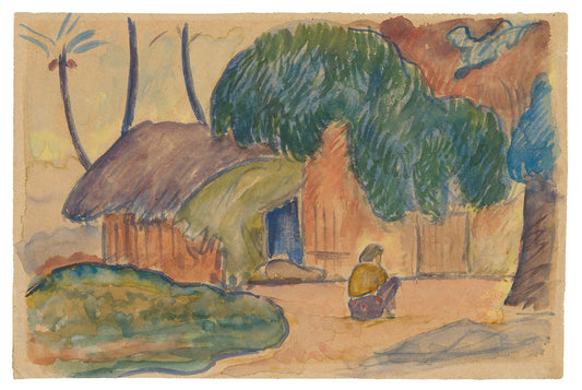 Tahitian Hut: Paul Gauguin,16x12"(A3) Poster