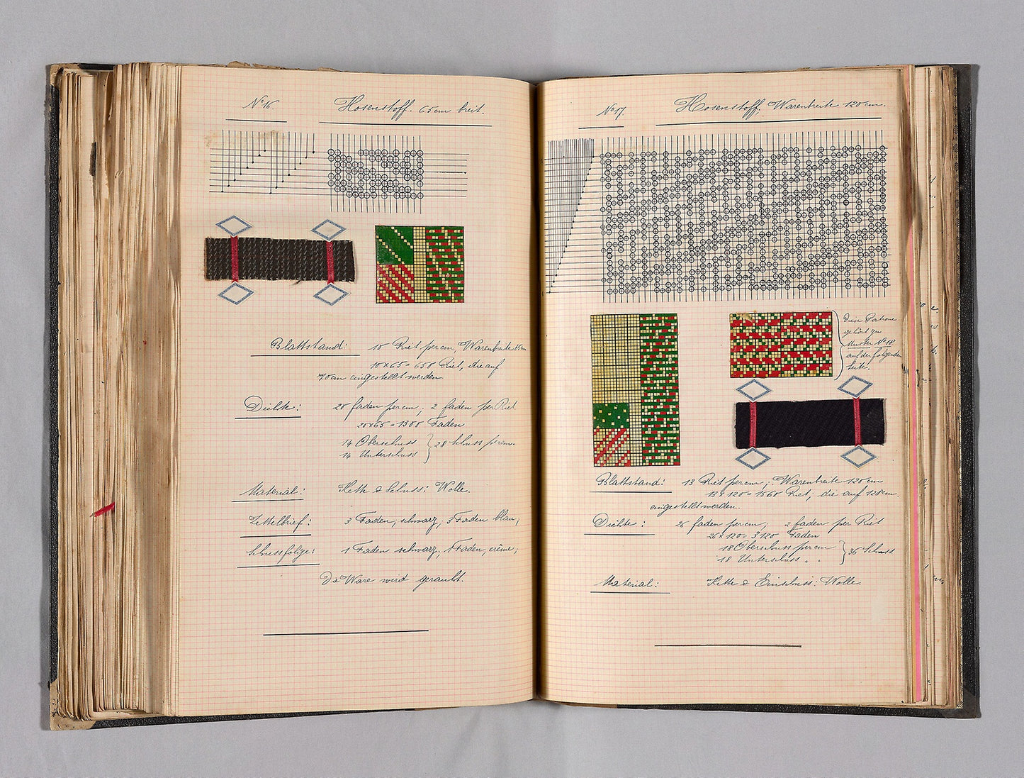 Student Notebook Containing Notes, Diagrams and Swatches -  Alfred Fehr (Switzerland, 1879-1955),  Poster Print Wall Art