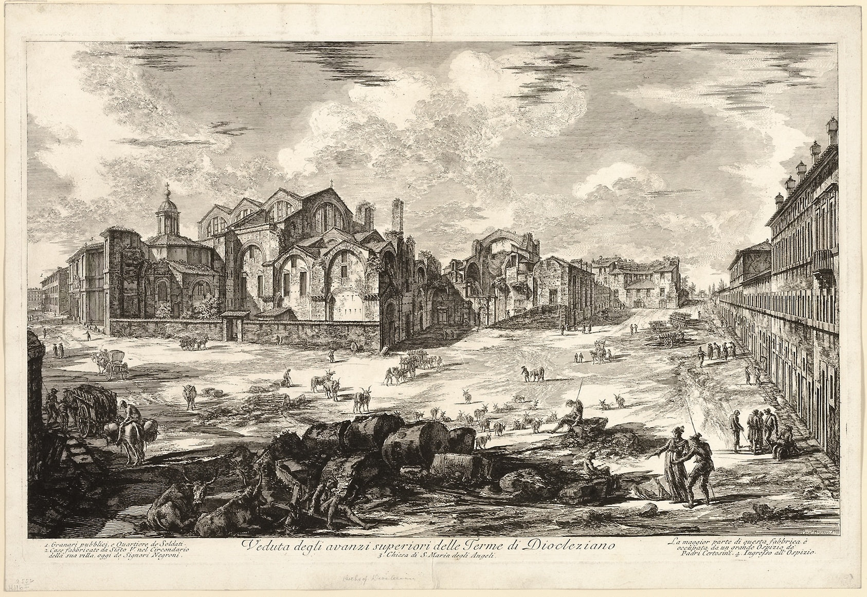 View of Visible Remains of the Baths of Diocletian, from Views of Rome: Giovanni Battista Piranesi (Italian, 1720-1778),16x12"(A3) Poster