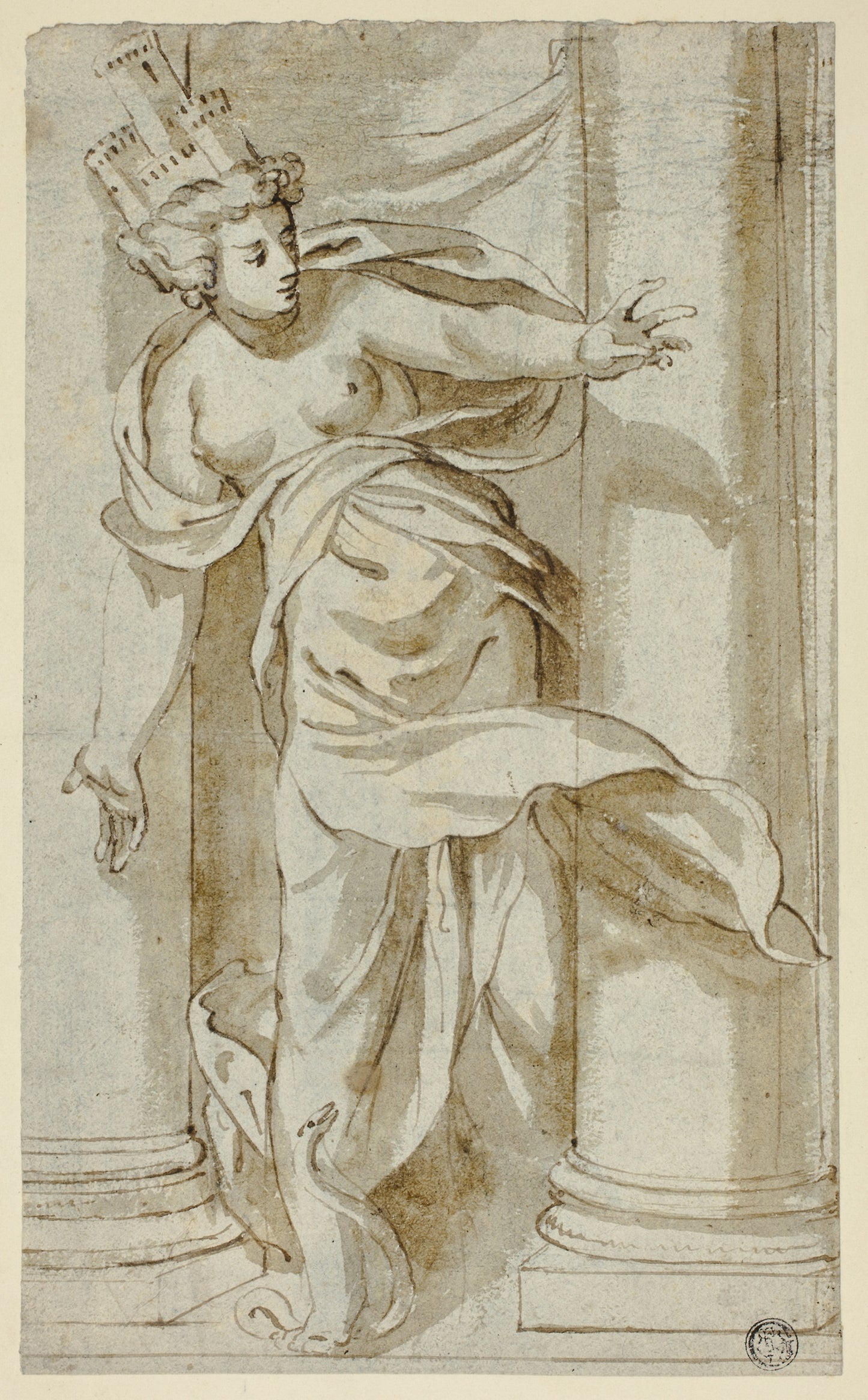 Cybele Stepping on a Serpent -  Follower of Paolo Farinati,  Poster Print Wall Art