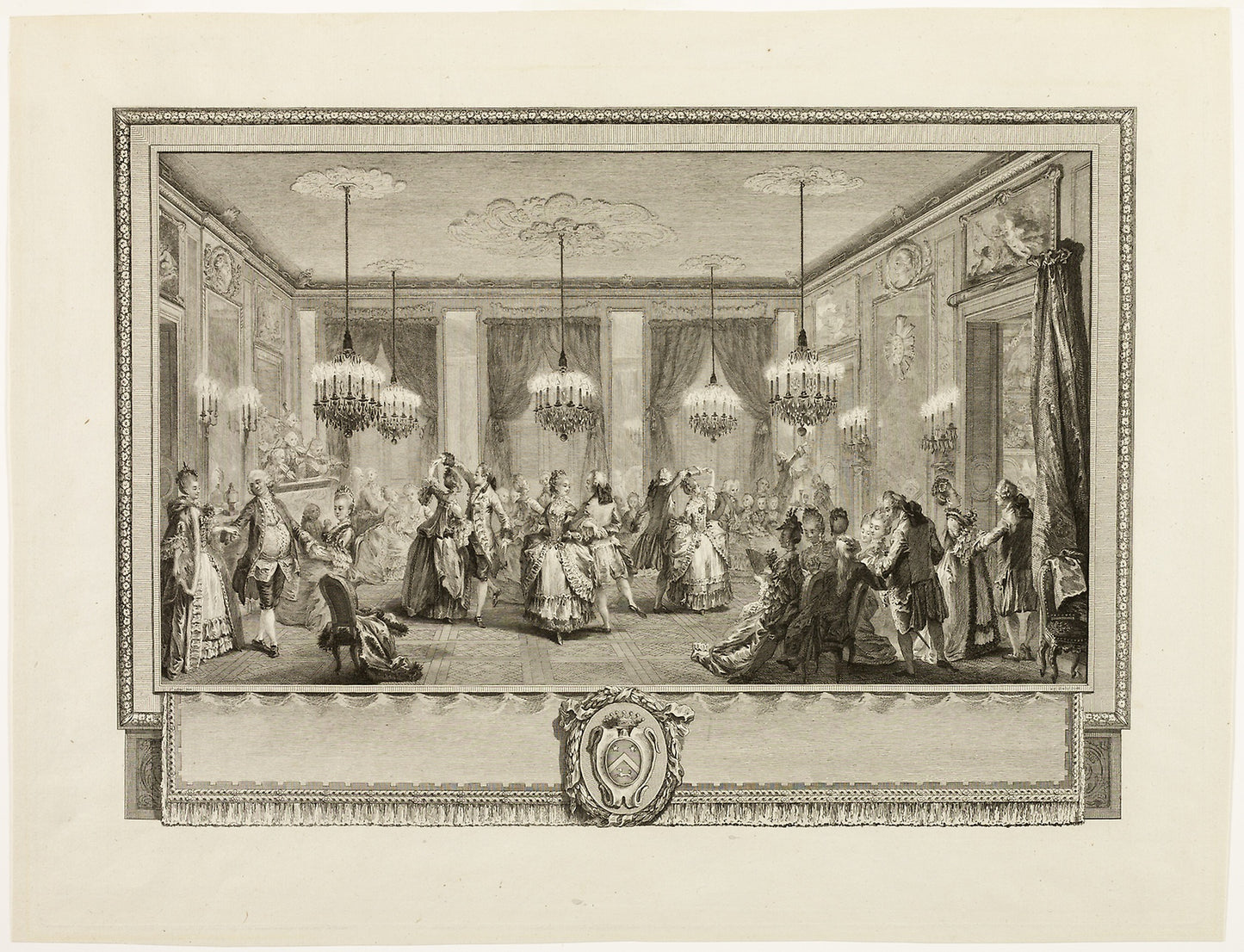 Bal Paré (The Jewel Ball) -  Antoine-Jean Duclos (French, 1742-1795),  Poster Print Wall Art