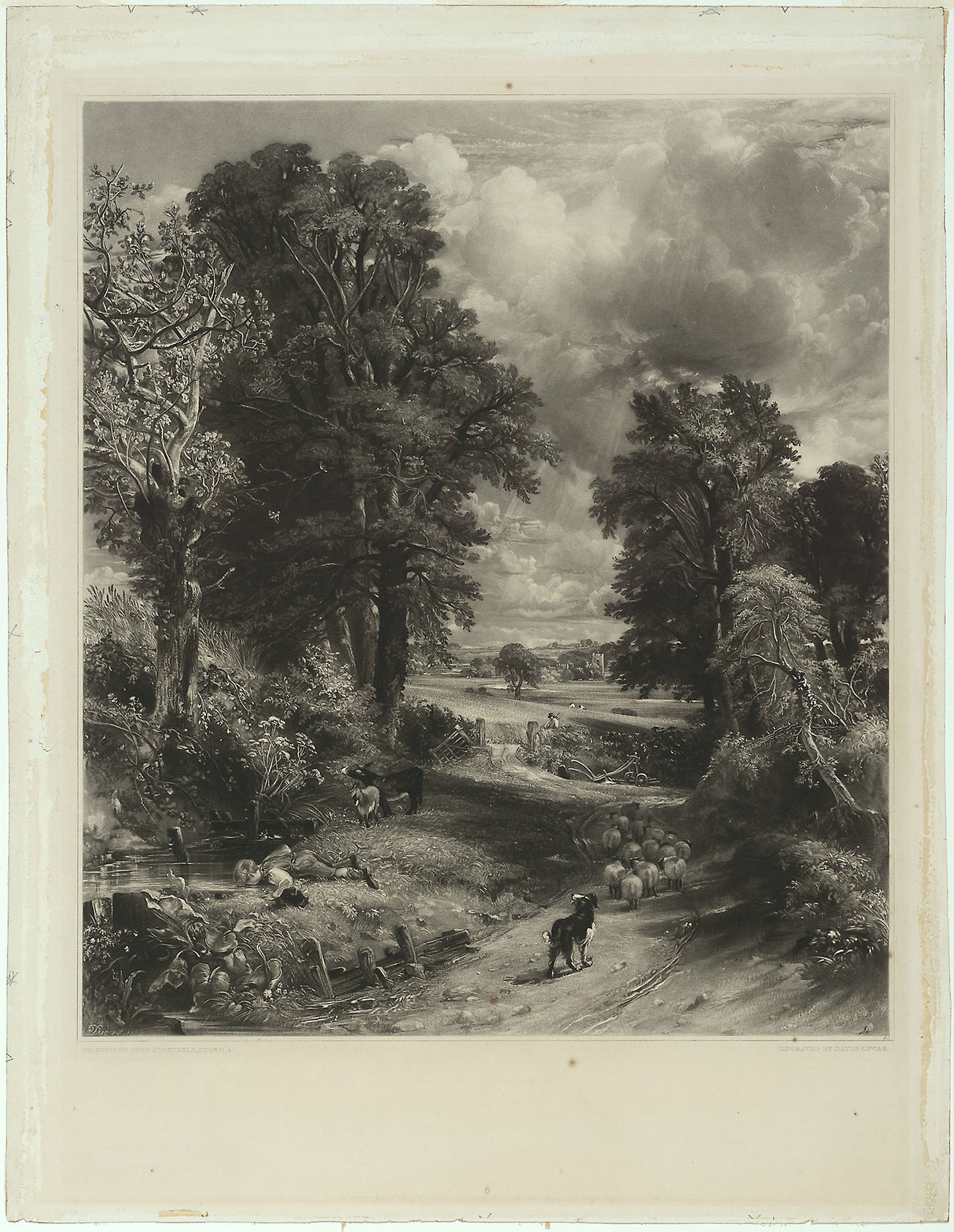 The Cornfield -  David Lucas (English, 1802-1881),  Poster Print Wall Art