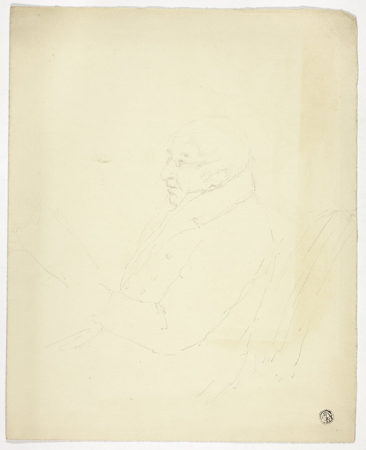 Profile of Man with Glasses Reading -  Elizabeth Murray,  Poster Print Wall Art