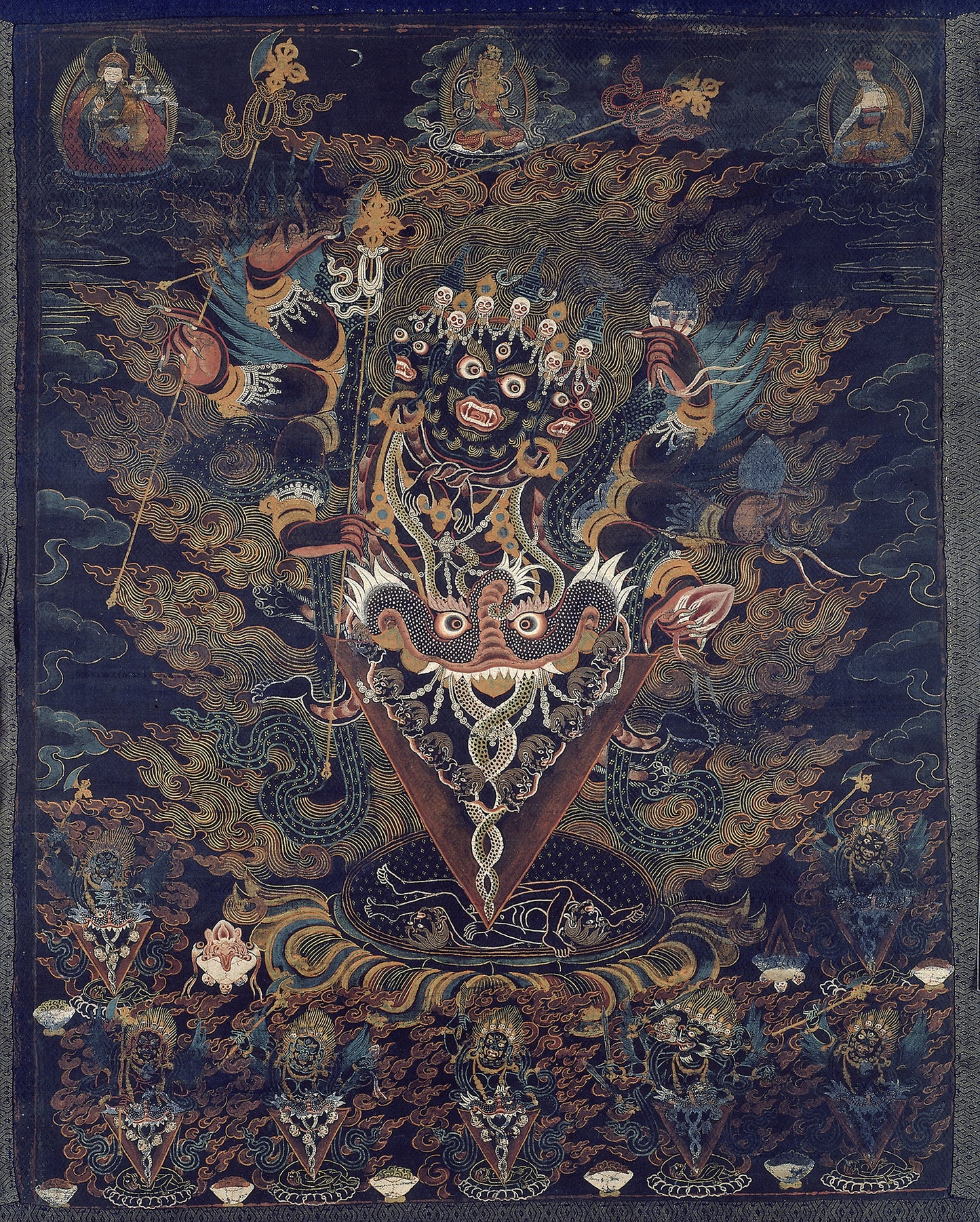 Painted Banner (Thangka) with Guru Dragpur, a Wrathful Form of Padmasambhava -  Tibet,  Poster Print Wall Art