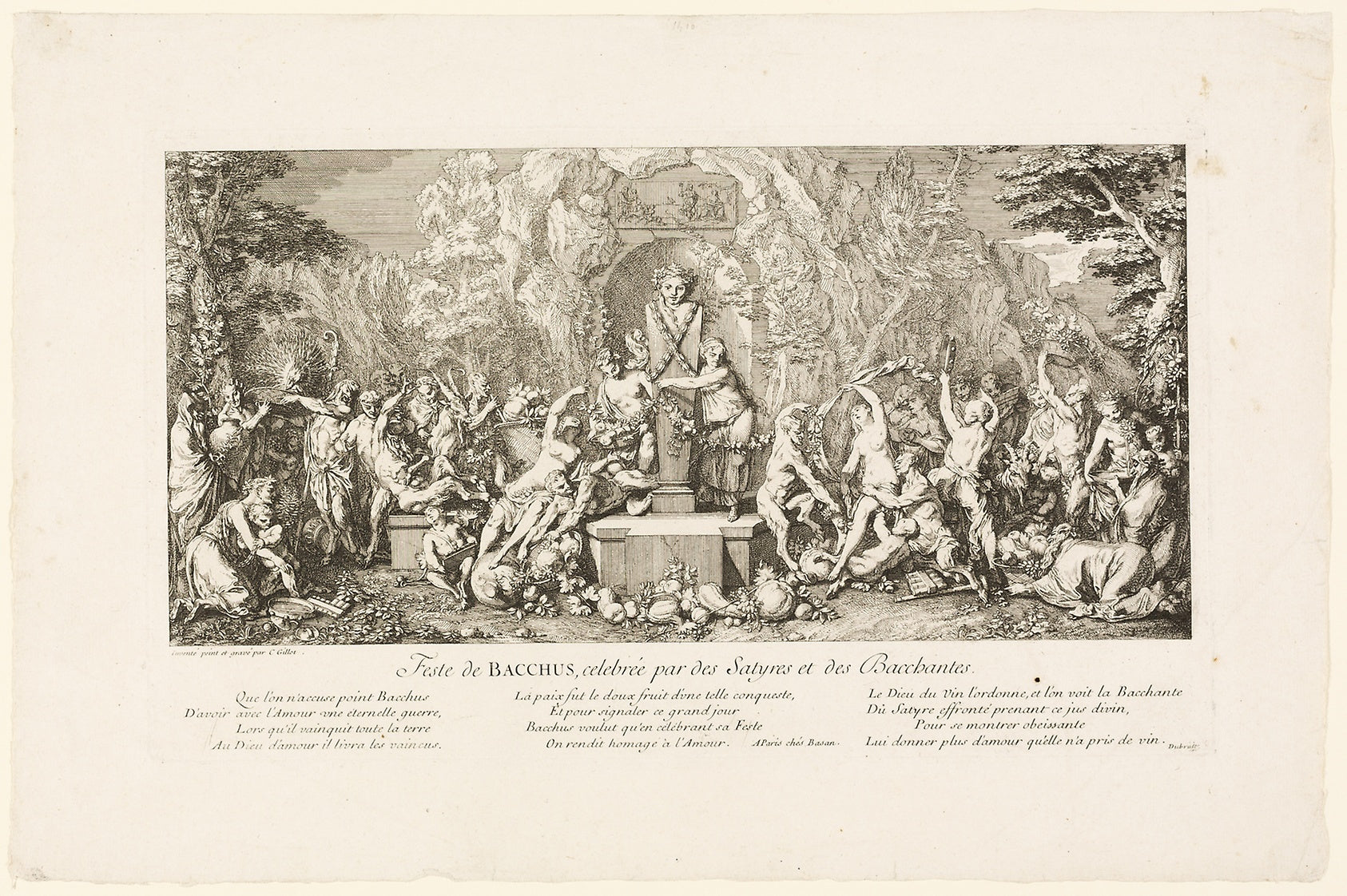 Festival of Bacchus Celebrated: Satyrs and Bacchantes: Claude Gillot,16x12"(A3) Poster