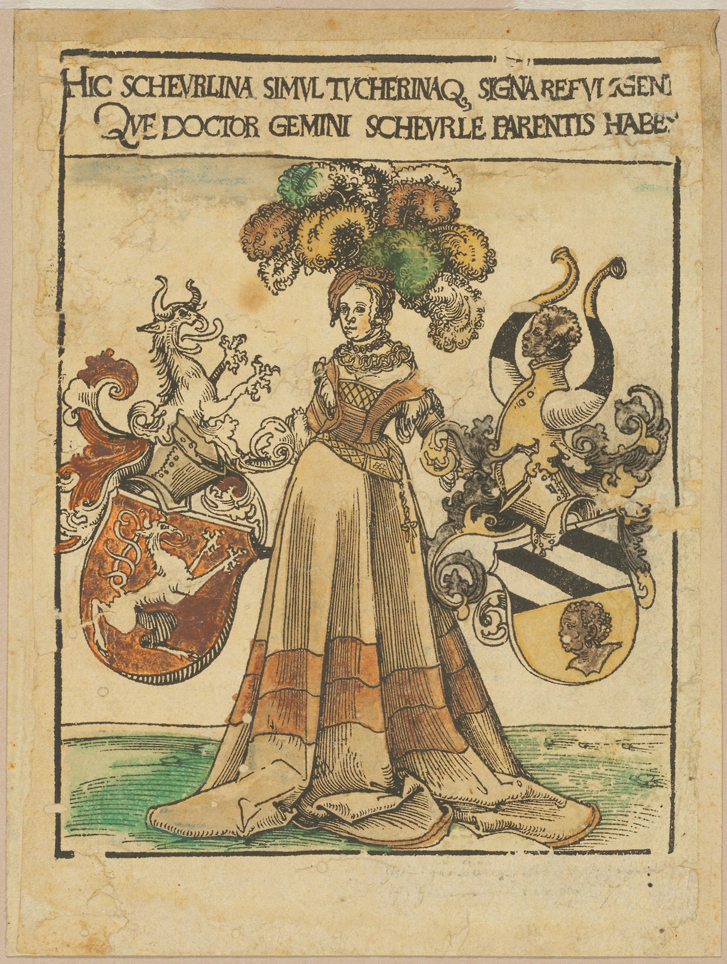 Book-Plate of Scheurl and Tucher -  Lucas Cranach the Elder,  Poster Print Wall Art