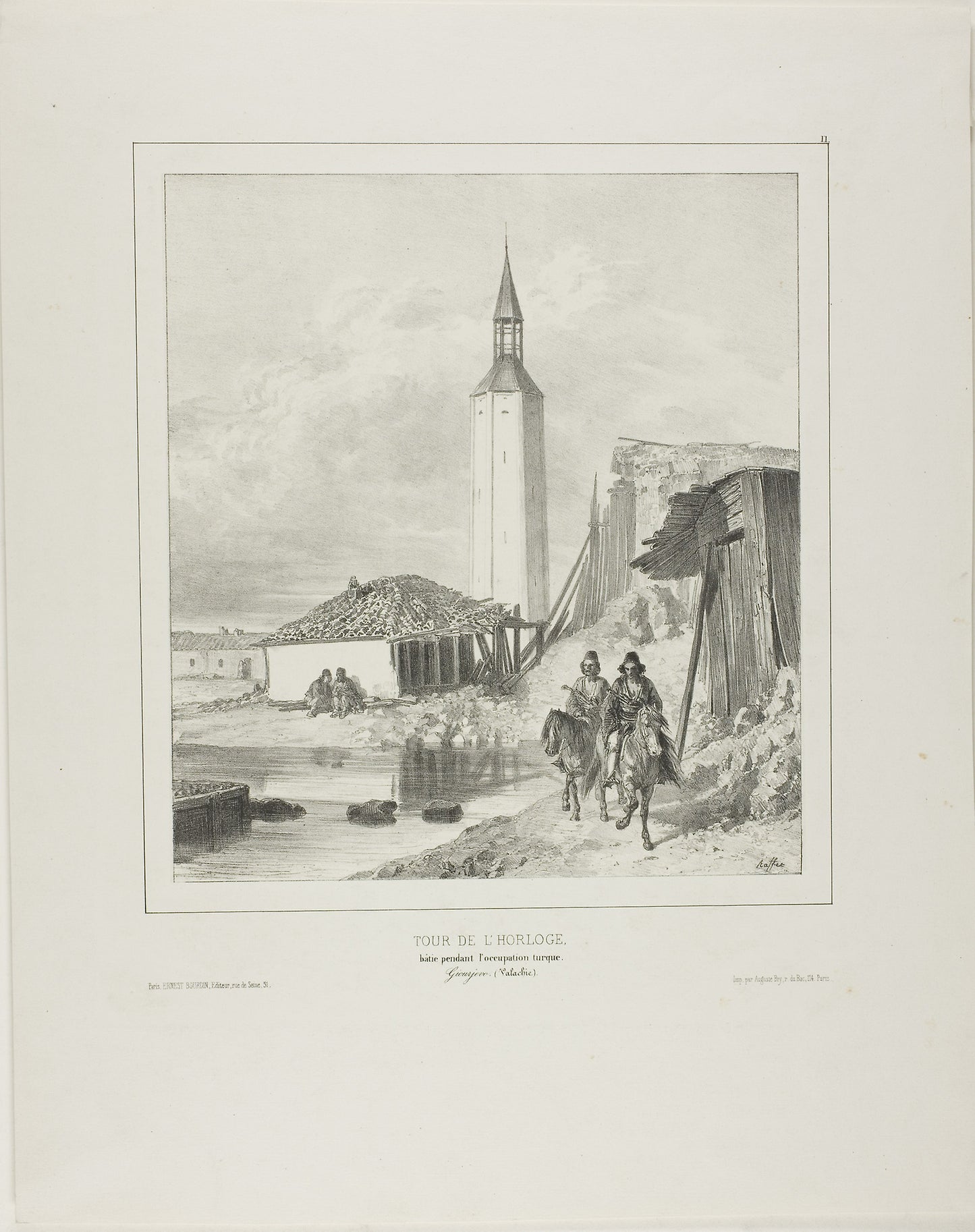 Turn -  the Belltower, Framework Pending the Turkish Occupation -  Denis Auguste Marie Raffet (French, 1804-1860),  Poster Print Wall Art