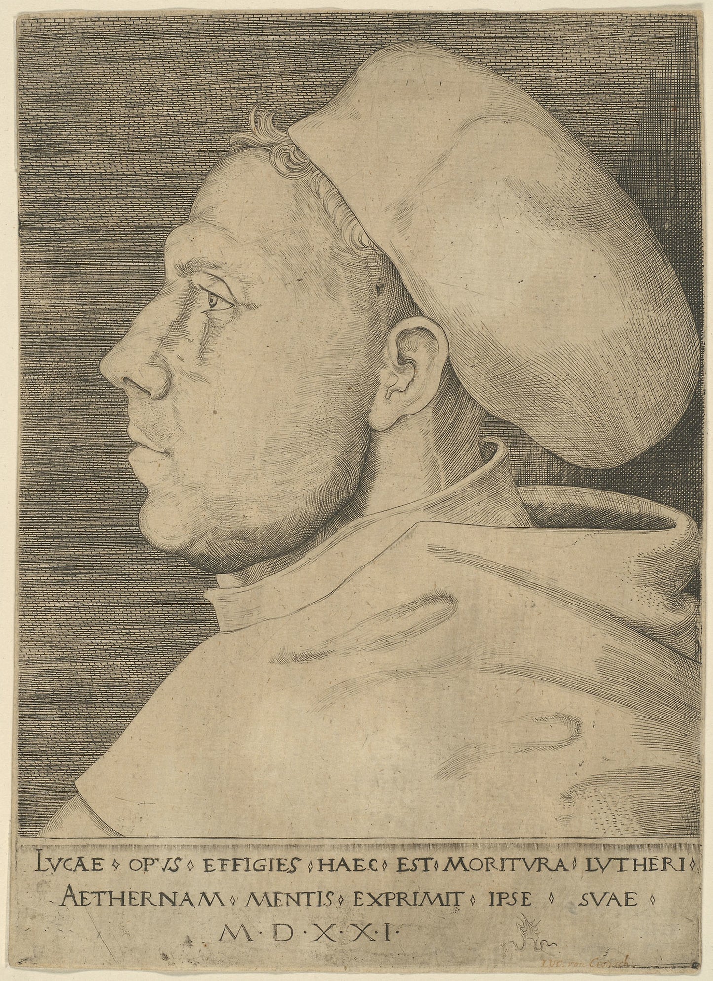 Luther as an Augustinian Friar, with Cap -  Lucas Cranach the Elder,  Poster Print Wall Art