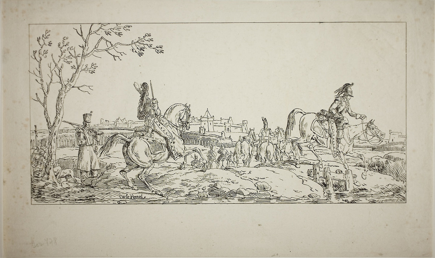The Siege -  Carle Vernet (French, 1758-1836),  Poster Print Wall Art