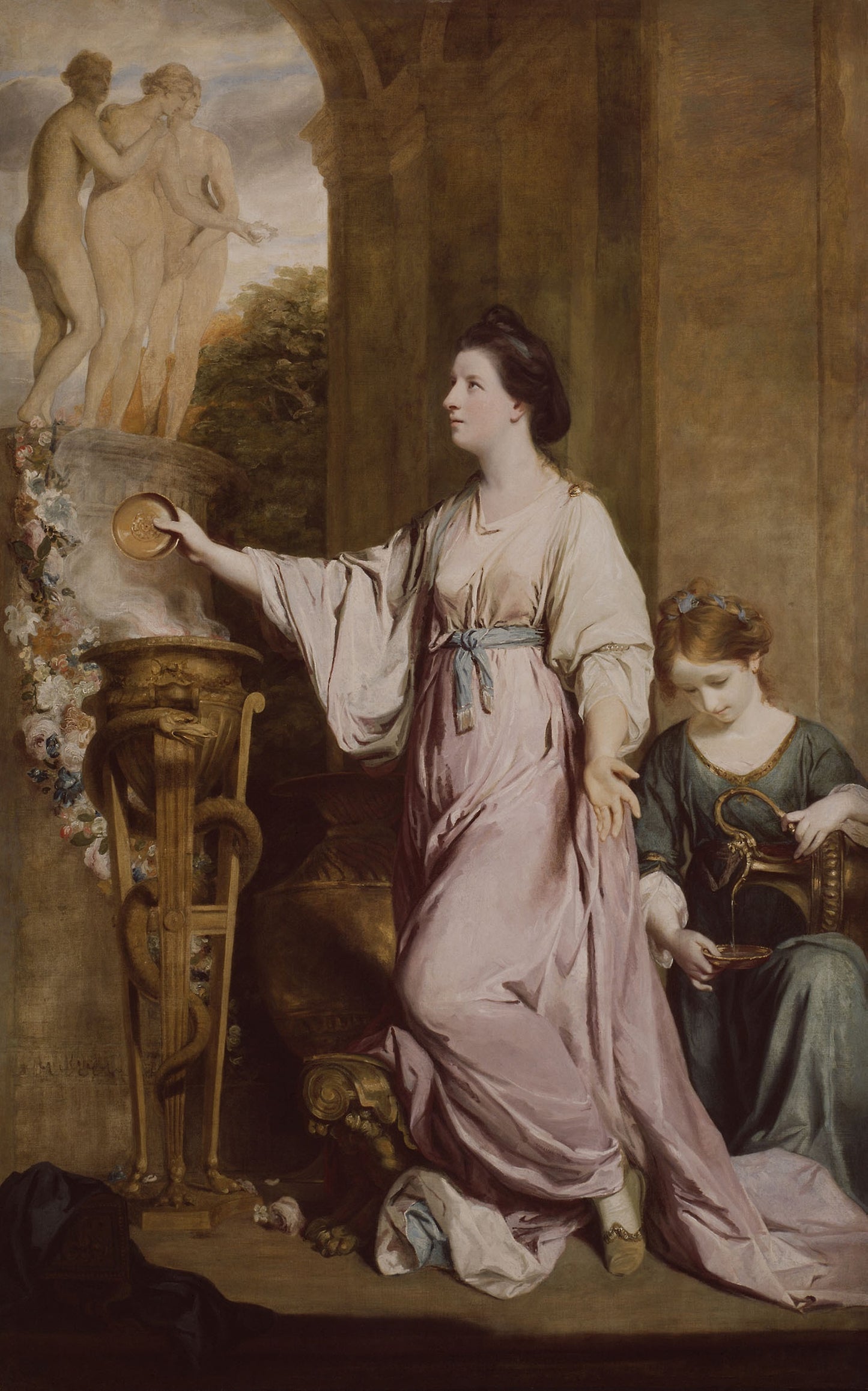 Lady Sarah Bunbury Sacrificing to the Graces: Sir Joshua Reynolds, Poster Print Wall Art