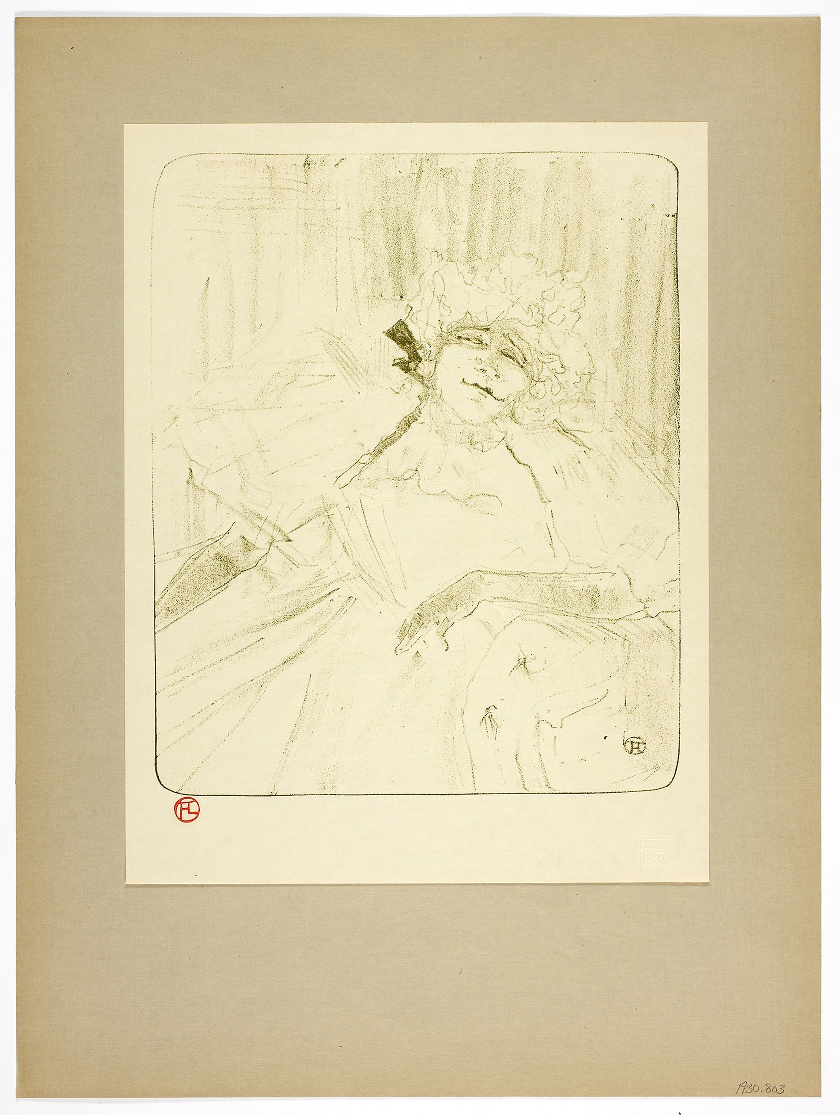 An Old Song, plate five from Yvette Guilbert: Henri de Toulouse-Lautrec (French, 1864-1901),16x12"(A3) Poster