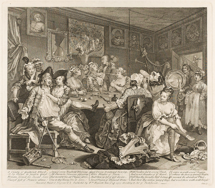 Plate Three, from A Rake's Progress: William Hogarth,16x12