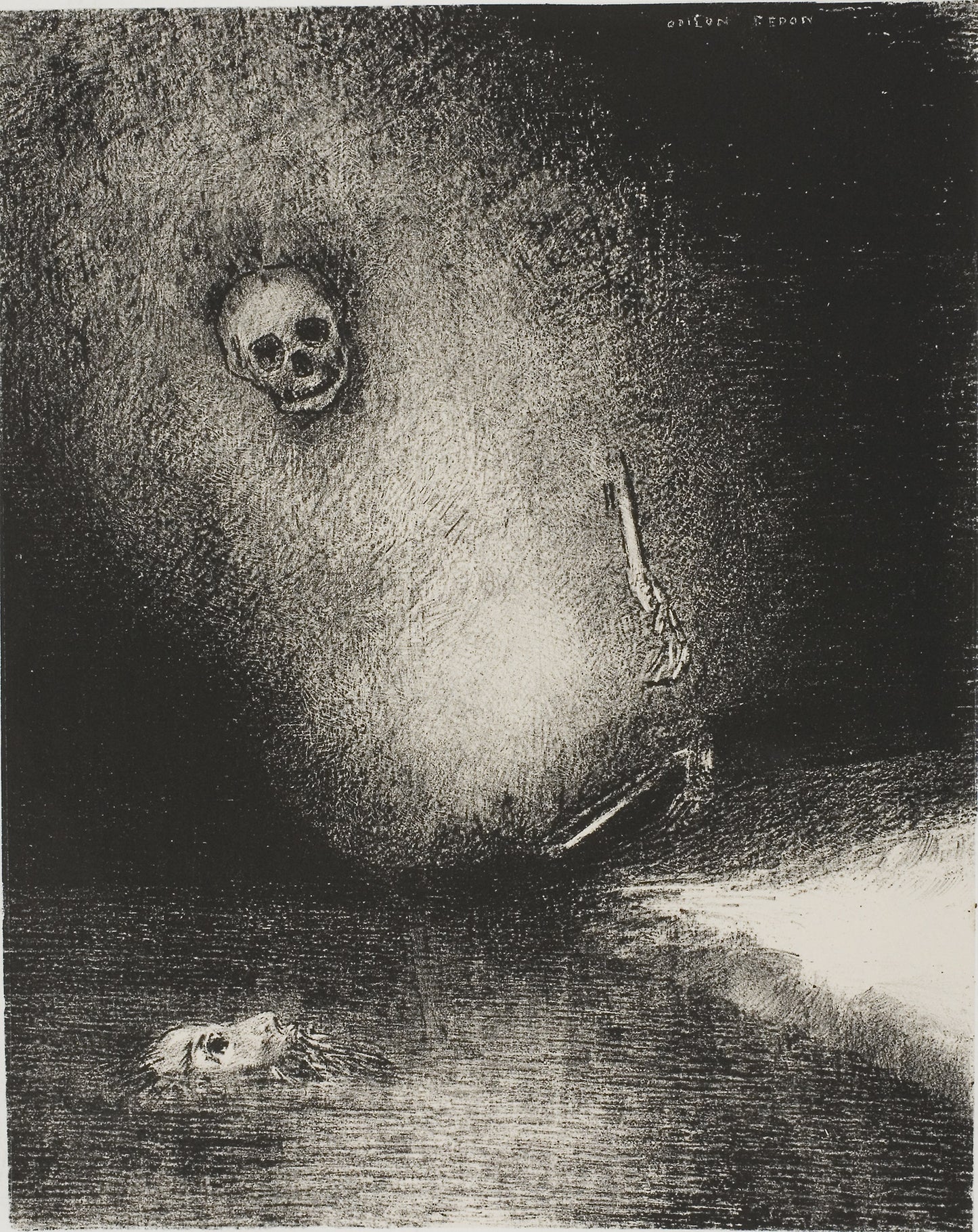 The Dream has Ended in Death, from The Juror -  Odilon Redon,  Poster Print Wall Art