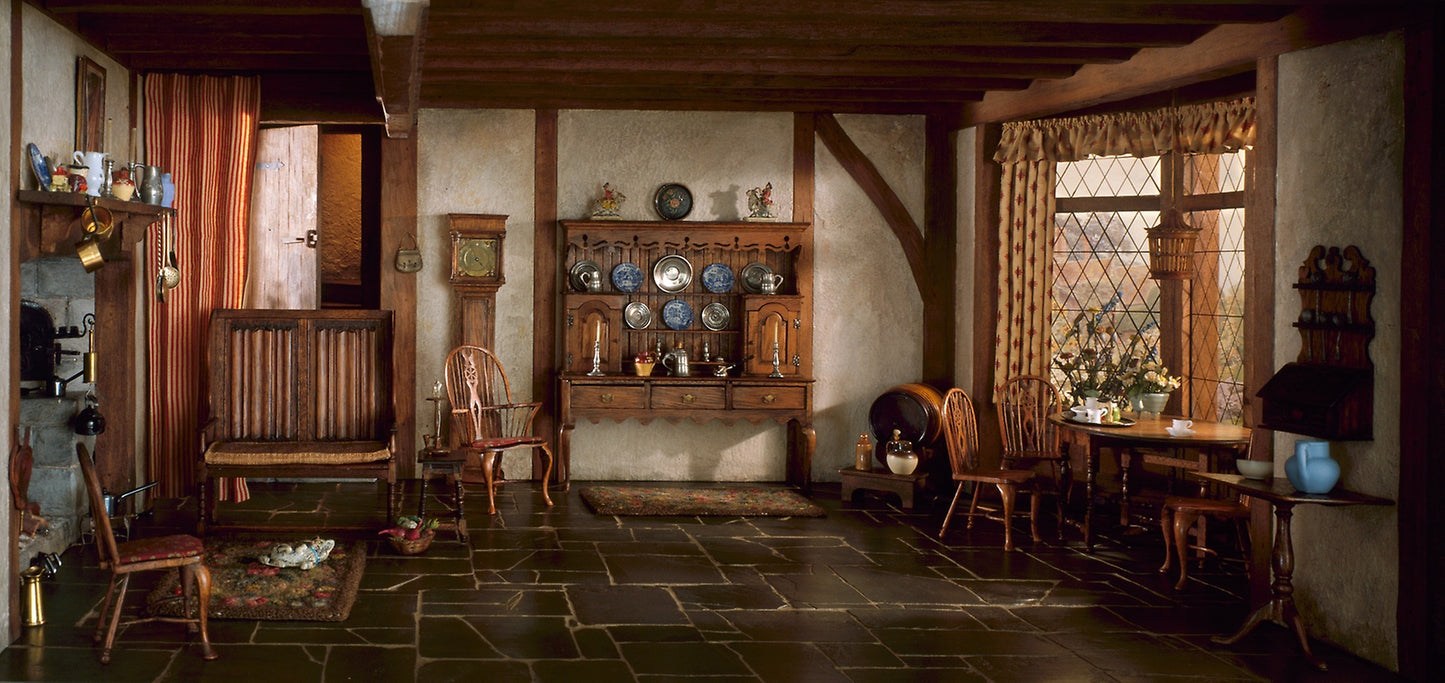 E-5 -  English Cottage Kitchen of the Queen Anne Period, 1702-14 -  Mrs. James Ward Thorne,  Poster Print Wall Art