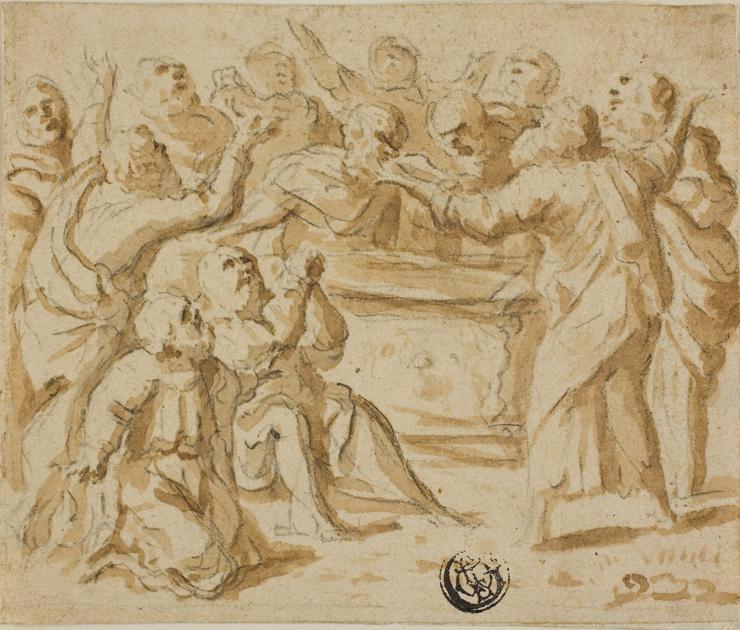 Assumption of the Virgin -  Lower Half -  Attributed to Marcantonio Bassetti,  Poster Print Wall Art