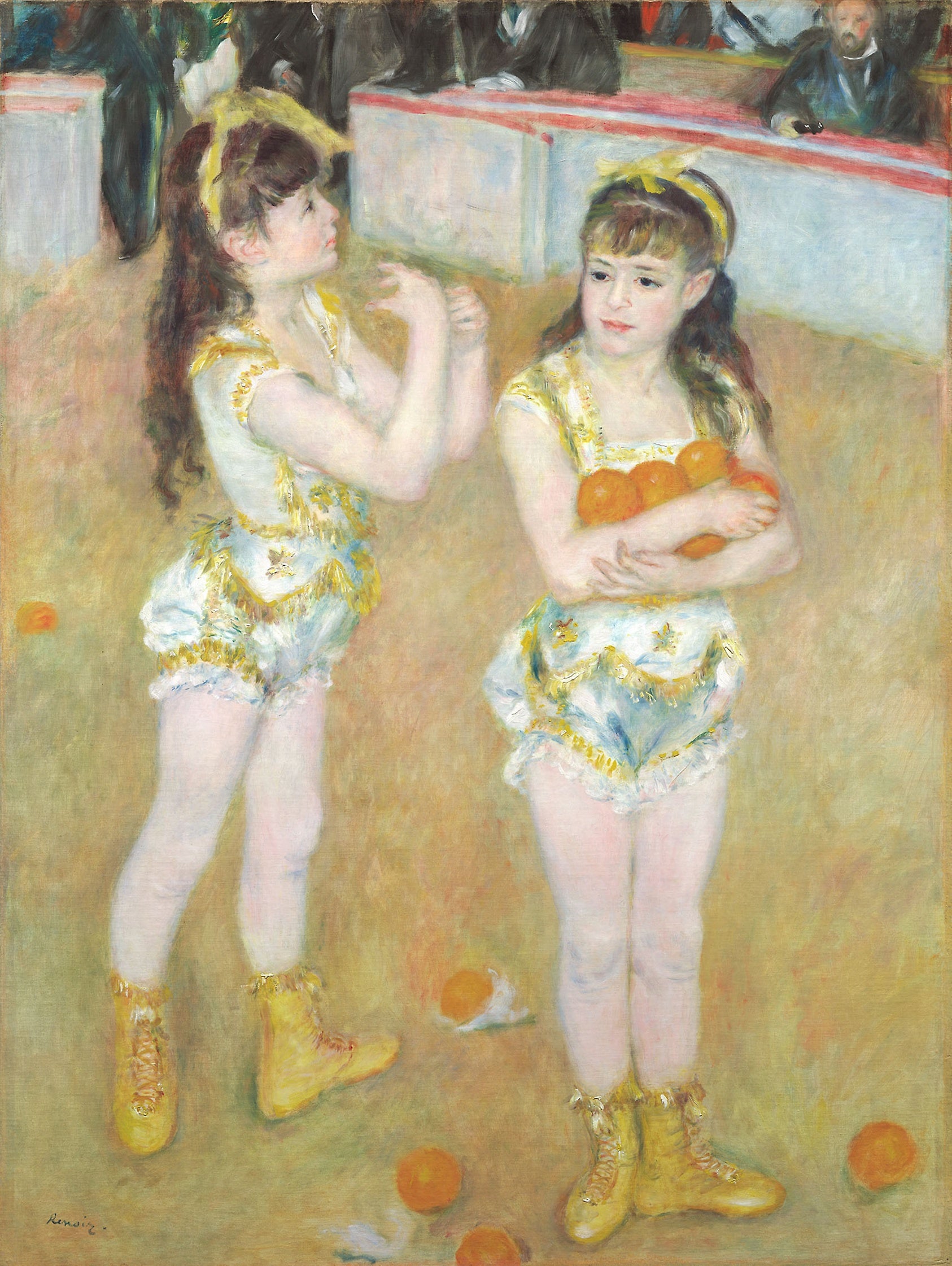 Acrobats at the Cirque Fernando (Francisca and Angelina Wartenberg): Pierre-Auguste Renoir,16x12"(A3) Poster