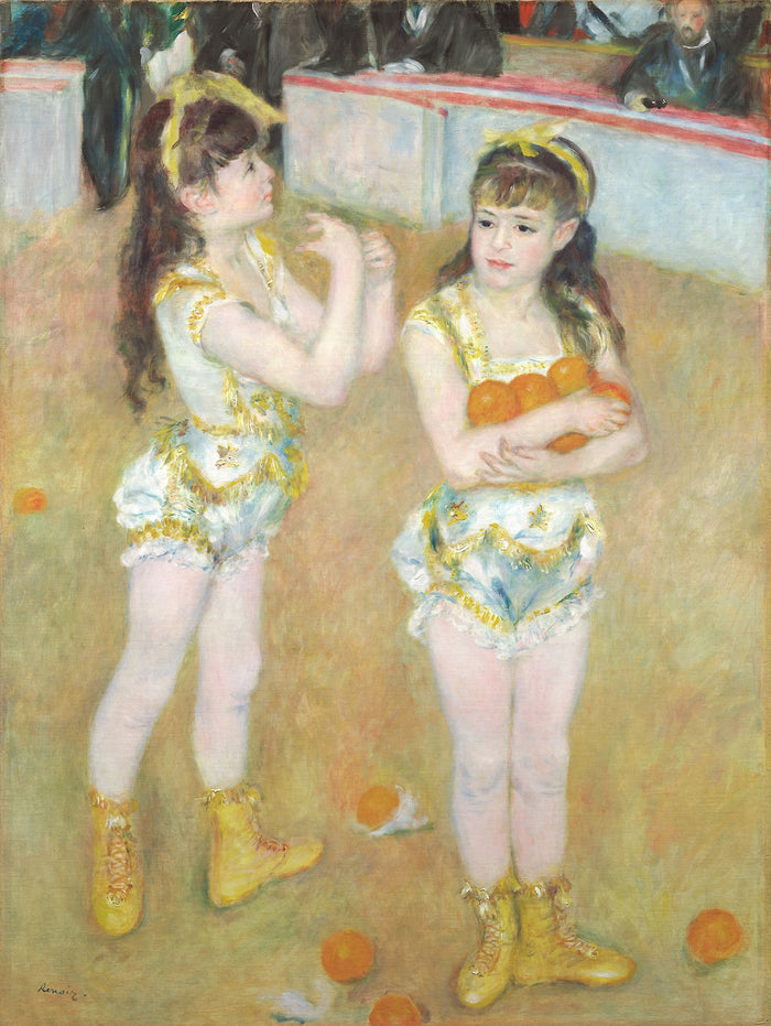 Acrobats at the Cirque Fernando (Francisca and Angelina Wartenberg): Pierre-Auguste Renoir,16x12