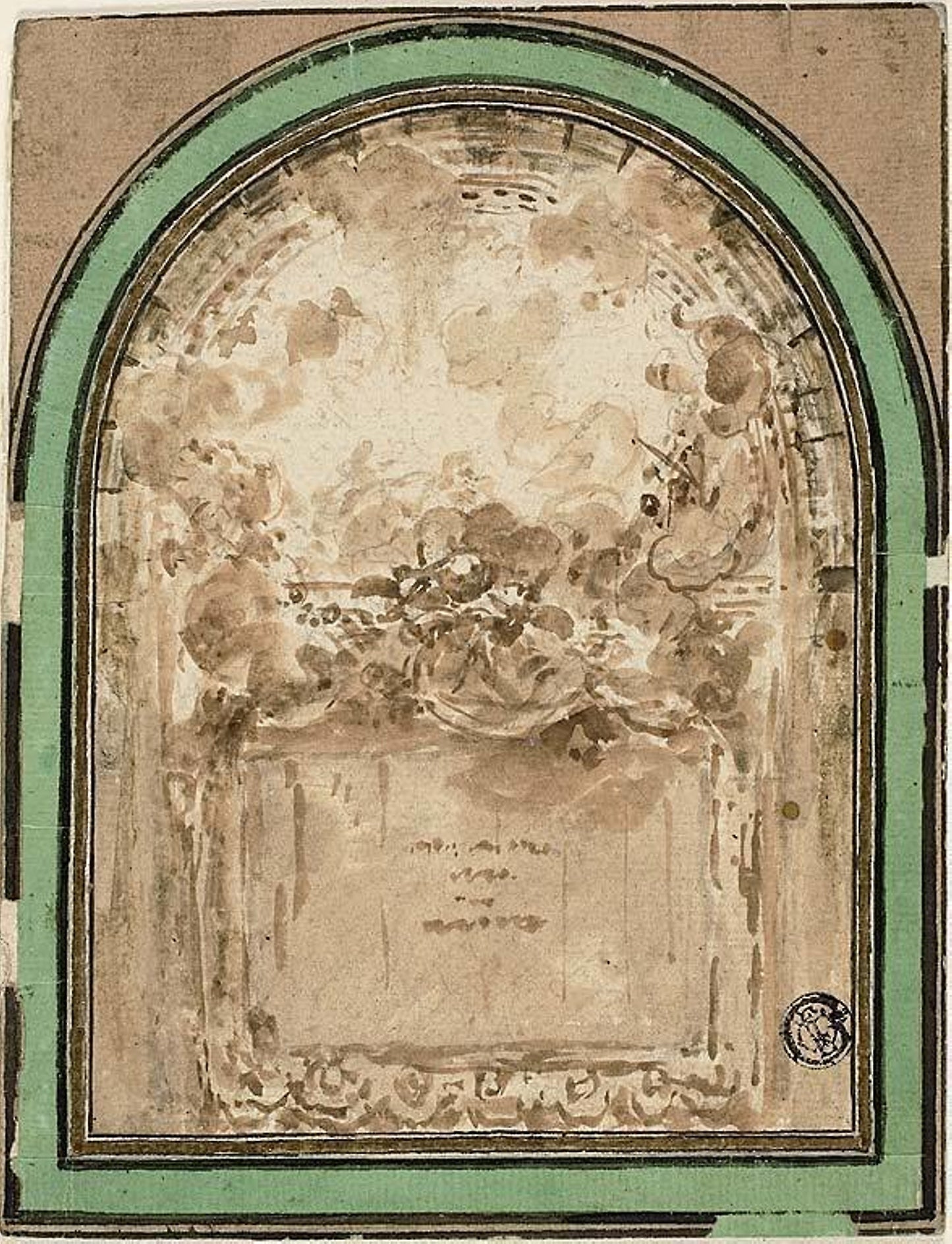 Project for the Ceiling of the Salle de Spectacle de Besancon -  Attributed to Claude Nicolas Ledoux,  Poster Print Wall Art