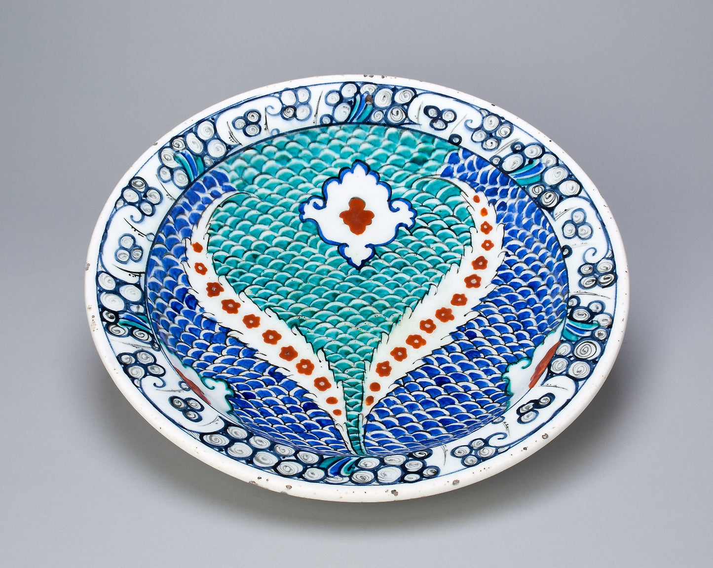 Dish (Tabaq) with Scale Pattern and Serrated Leaves -  Turkey,  Poster Print Wall Art