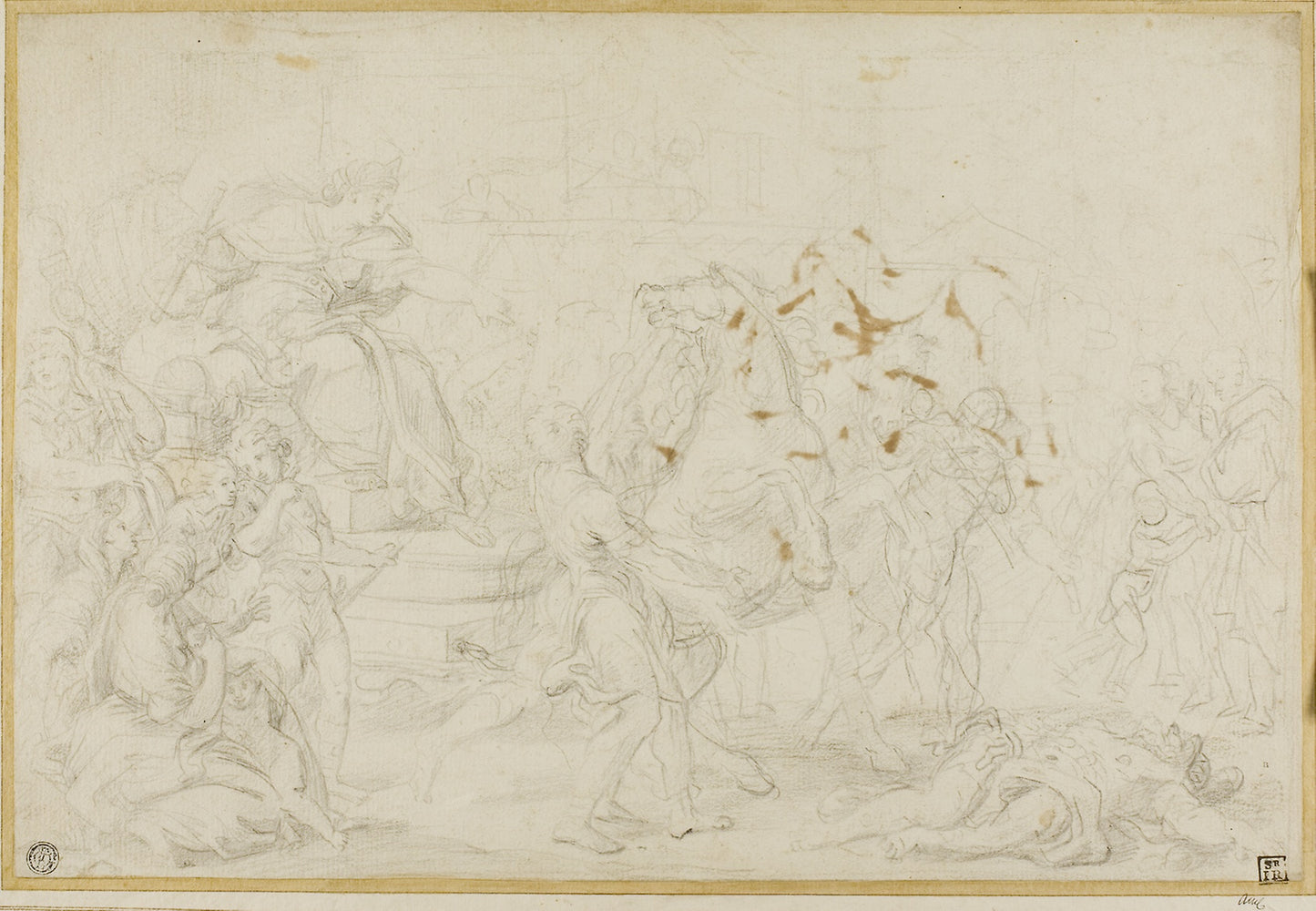 Study -  Attributed to Giuseppe Bartolomeo Chiari (Italian, 1654-1727),  Poster Print Wall Art