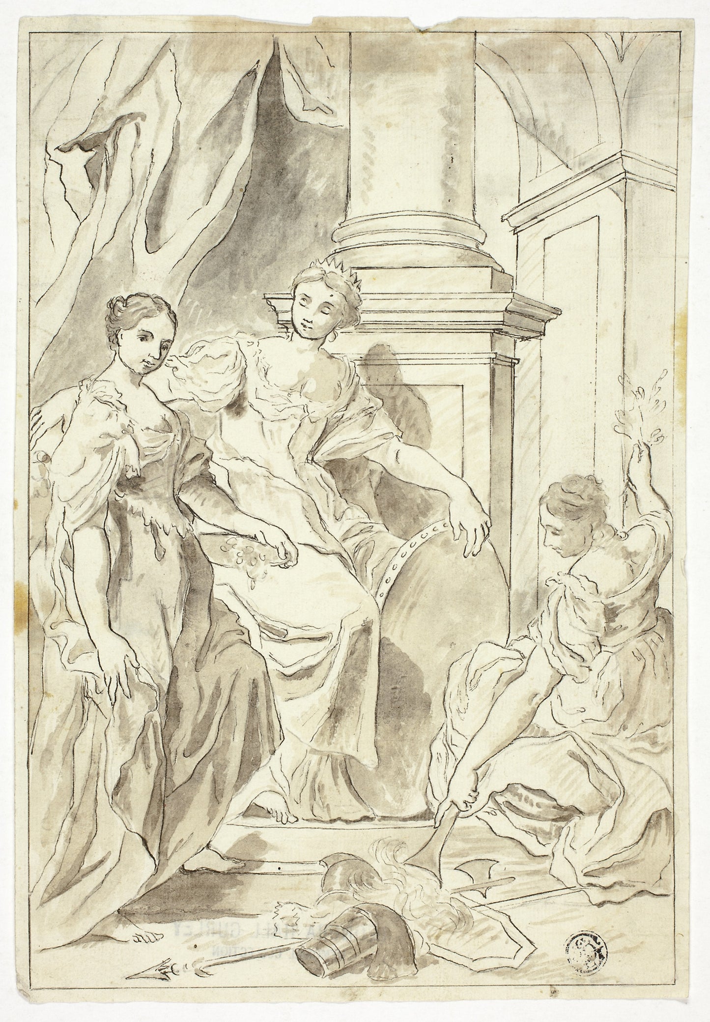 Allegory of Peace -  School of Francesco Solimena,  Poster Print Wall Art