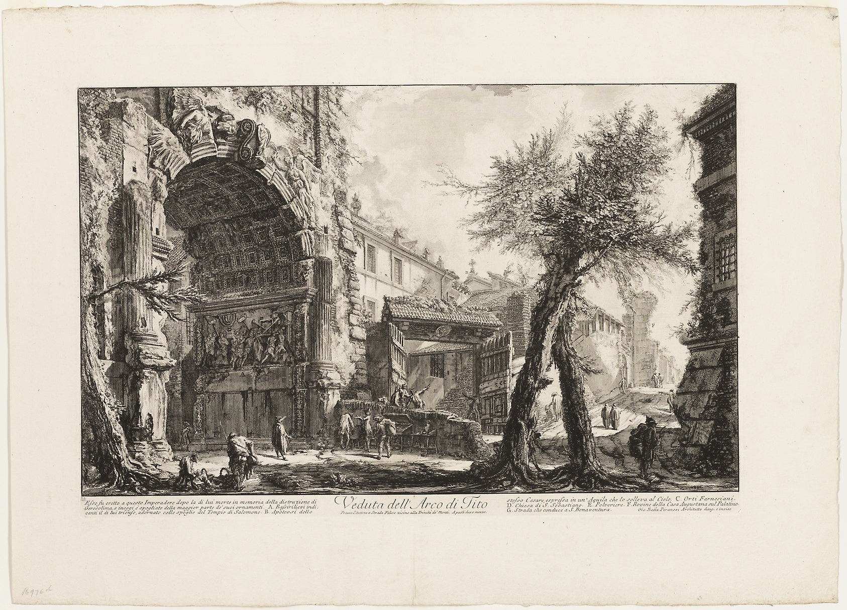 View of the Arch of Titus, from Vedute di Roma (Views of Rome): Giovanni Battista Piranesi,16x12"(A3) Poster