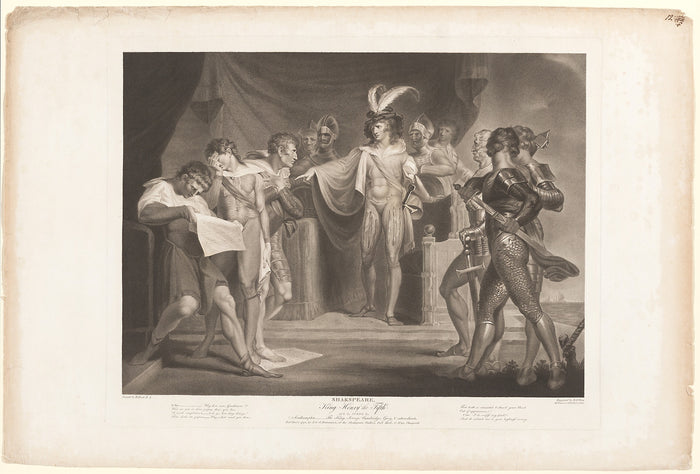 King Henry Condemning Cambridge, Scroop and Northumberland: Robert Thew (English, 1758-1802),16x12
