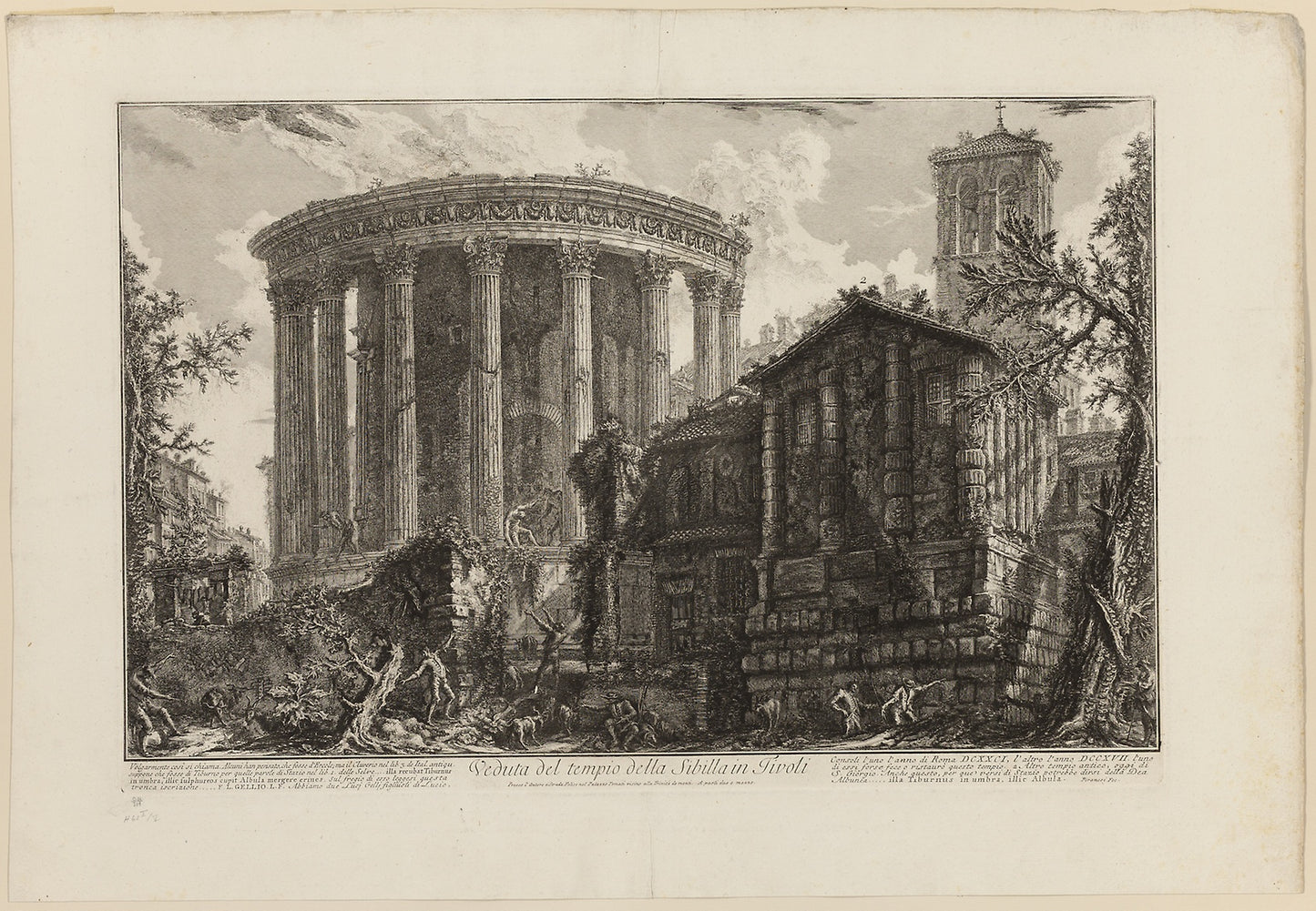 View of the Temple of the Sibyl at Tivoli, from Views of Rome -  Giovanni Battista Piranesi,  Poster Print Wall Art