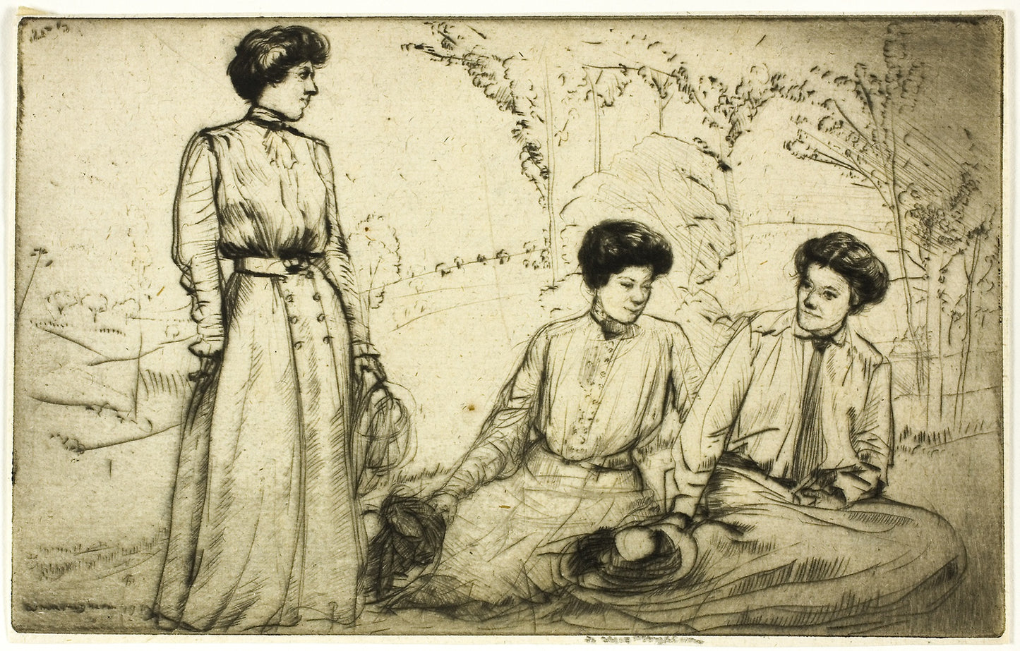 Three Girls -  Donald Shaw MacLaughlan,  Poster Print Wall Art